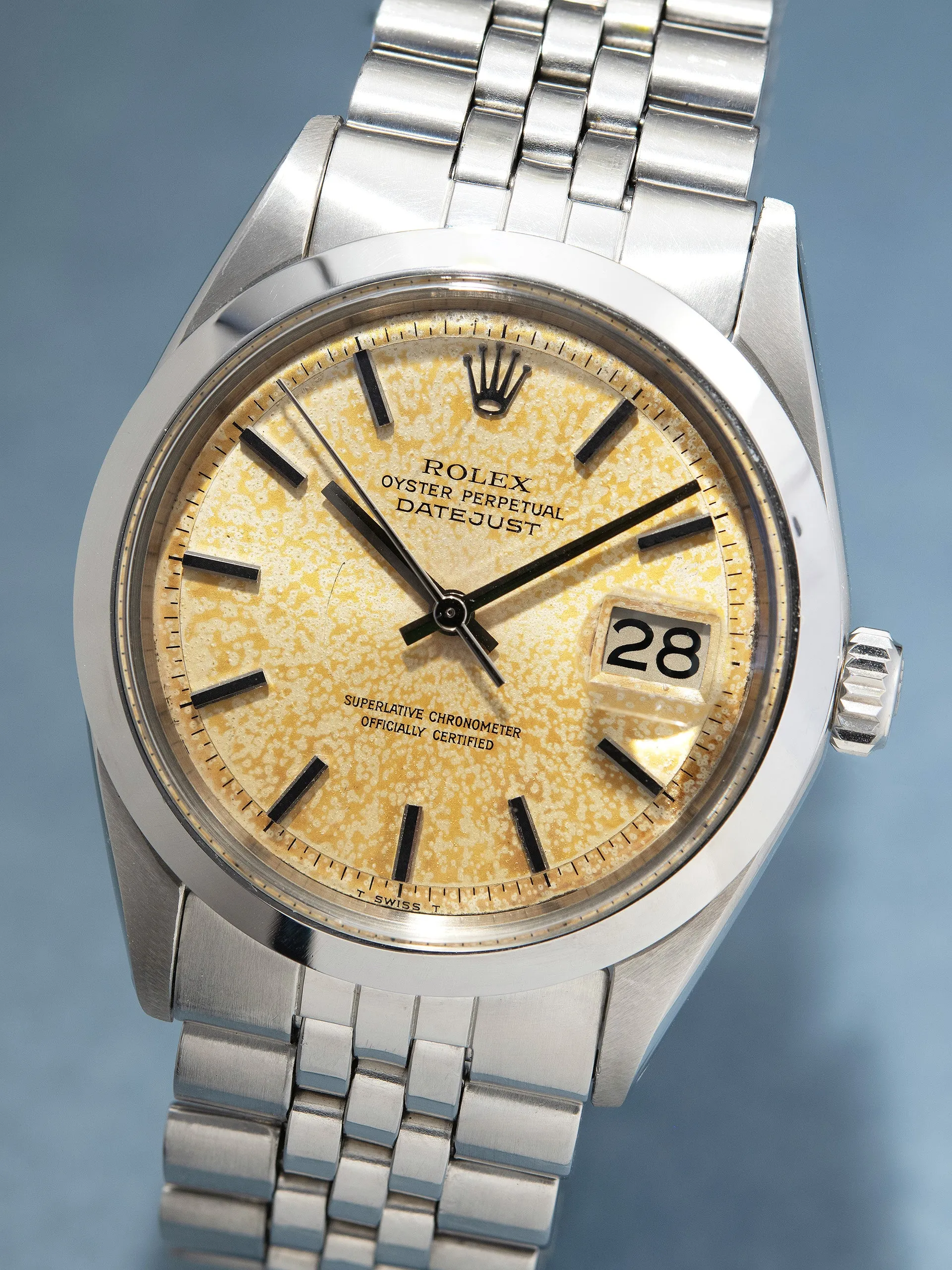 *Unpolished* 1970 Rolex Datejust (Ref. 1600) "Tropical" Non-Luminous Dial