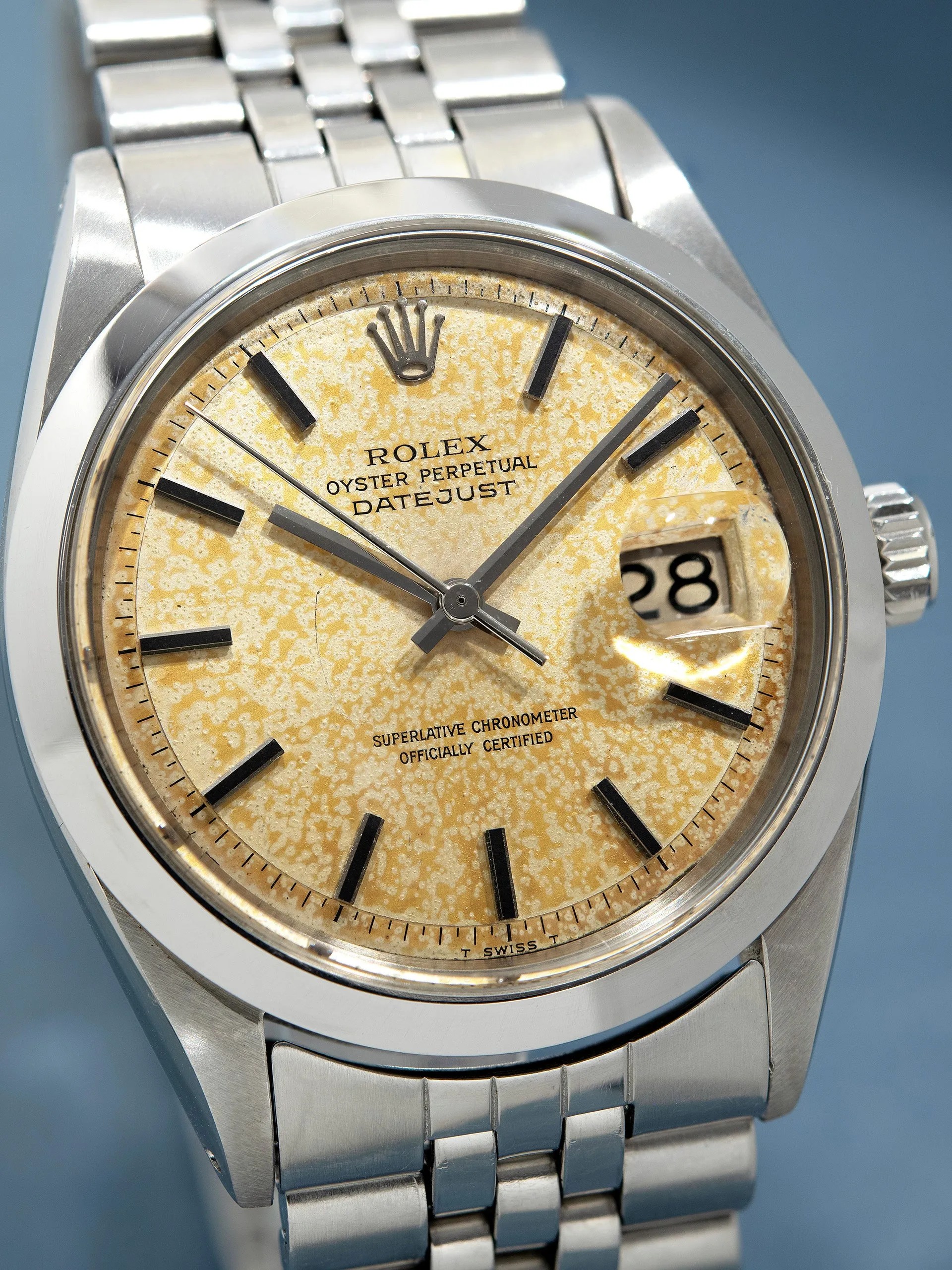 *Unpolished* 1970 Rolex Datejust (Ref. 1600) "Tropical" Non-Luminous Dial