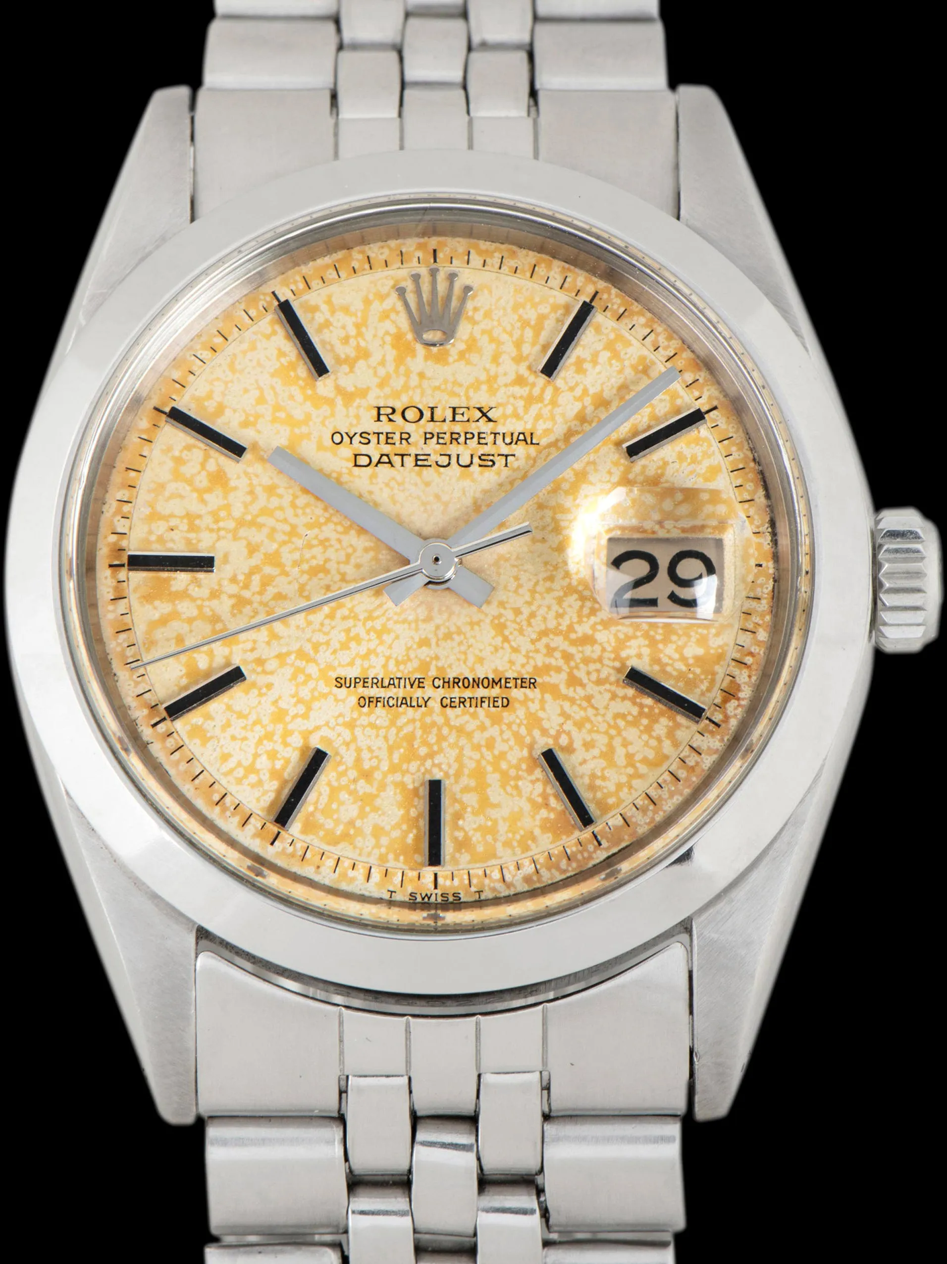 *Unpolished* 1970 Rolex Datejust (Ref. 1600) "Tropical" Non-Luminous Dial
