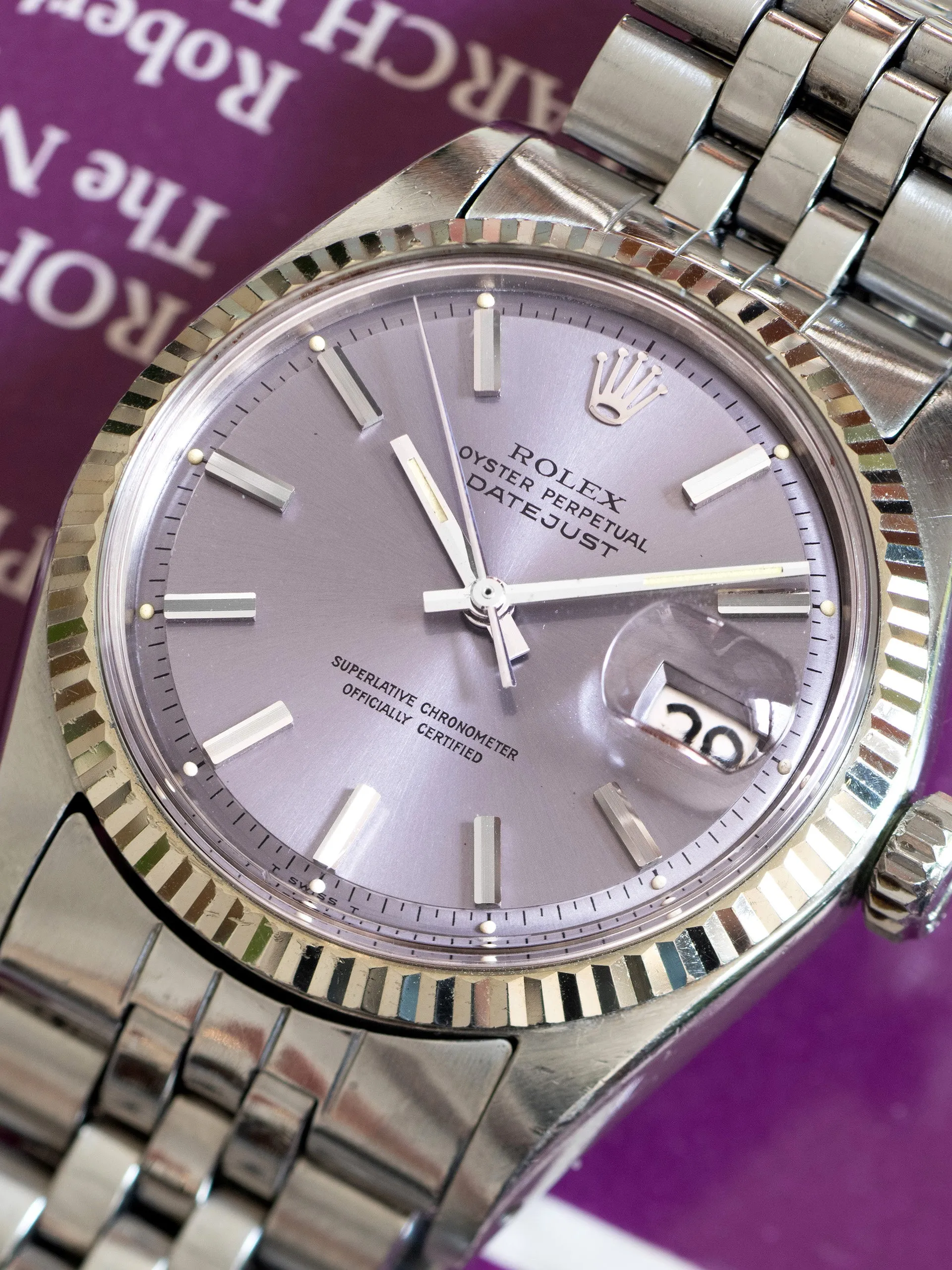 *Unpolished* 1970 Rolex Datejust (Ref. 1601) Lavender Dial
