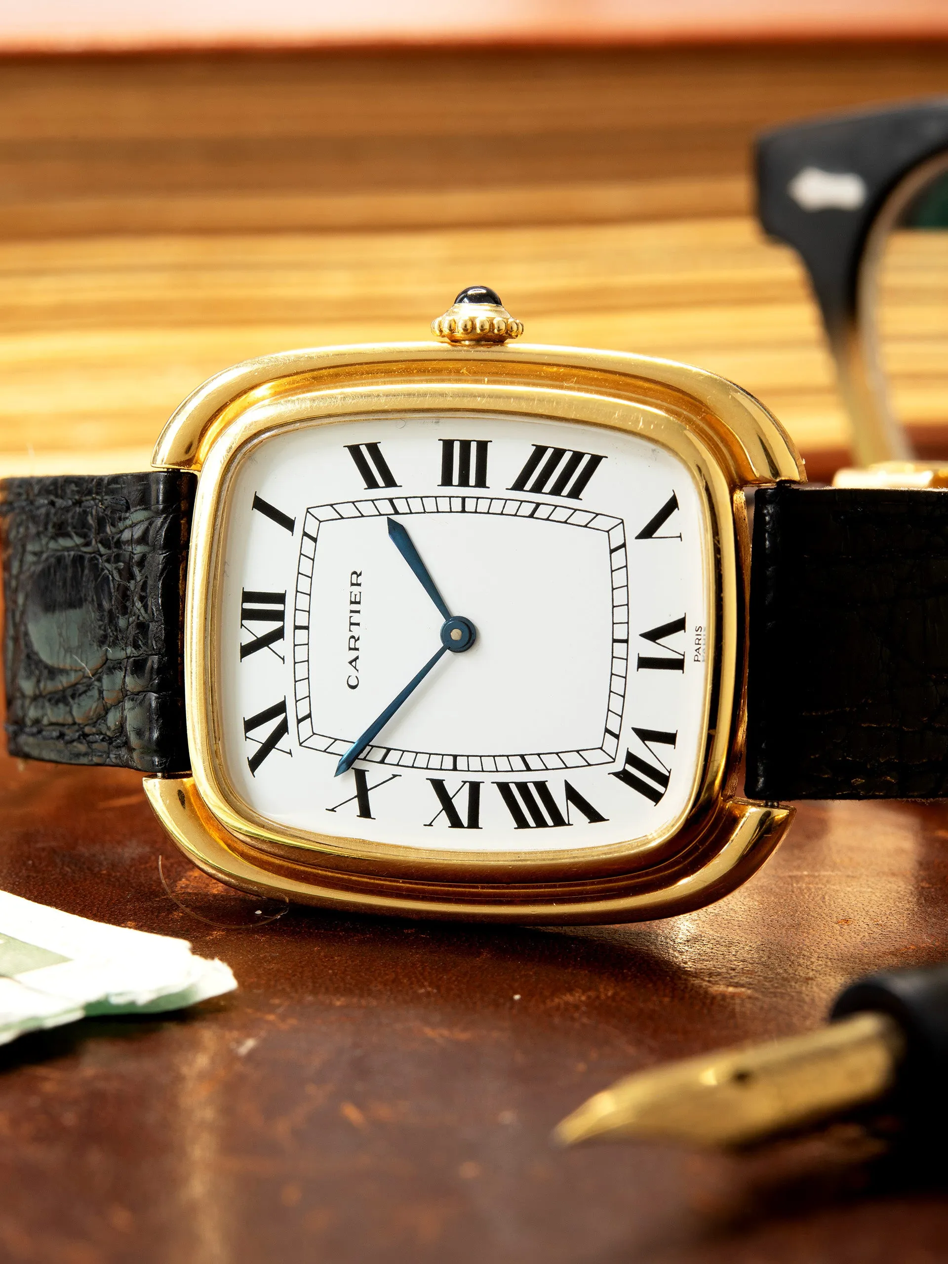 *Unpolished* 1970s Cartier Paris Gondole 18K YG (Ref. 97050) "Jumbo"
