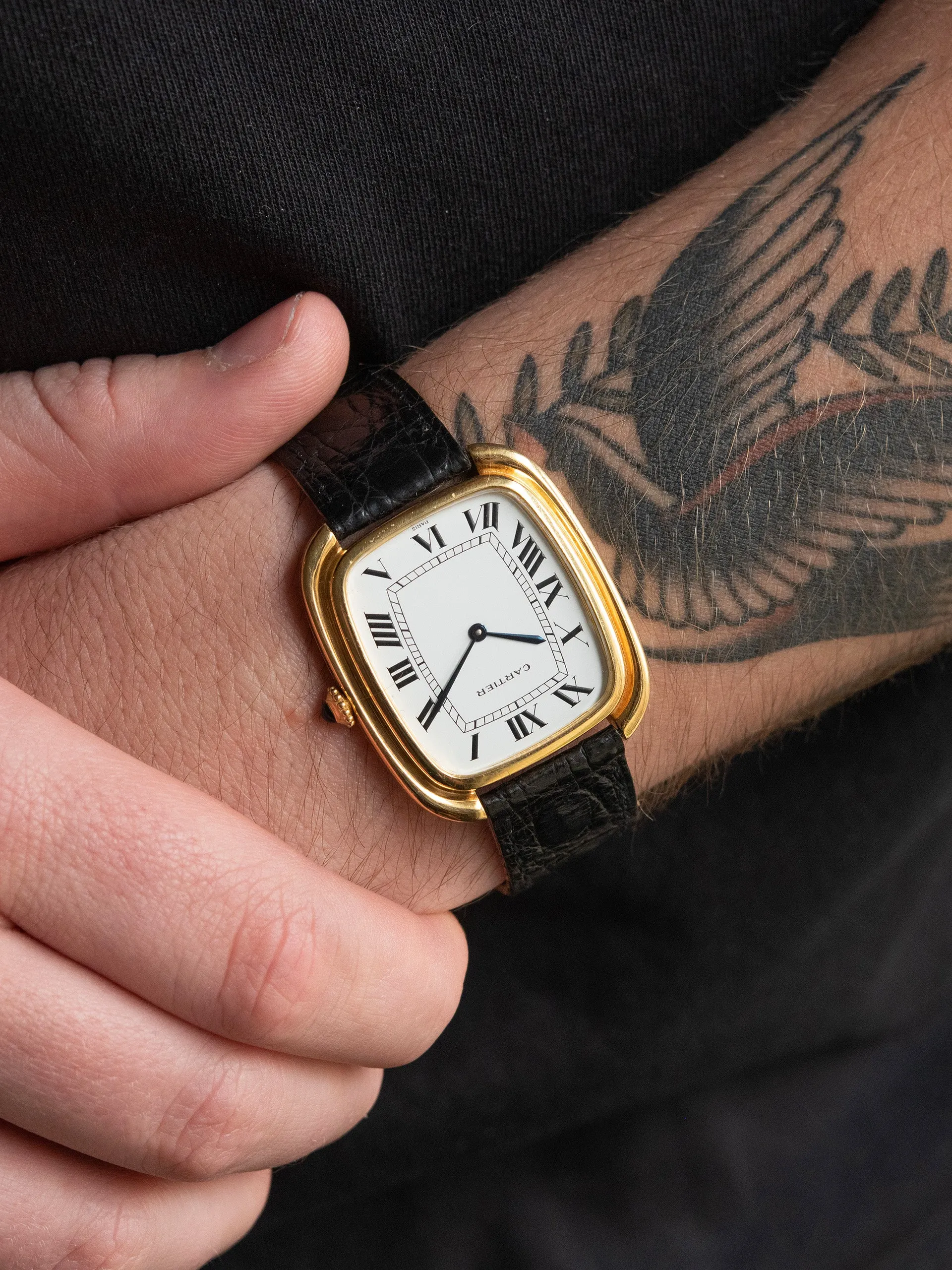 *Unpolished* 1970s Cartier Paris Gondole 18K YG (Ref. 97050) "Jumbo"