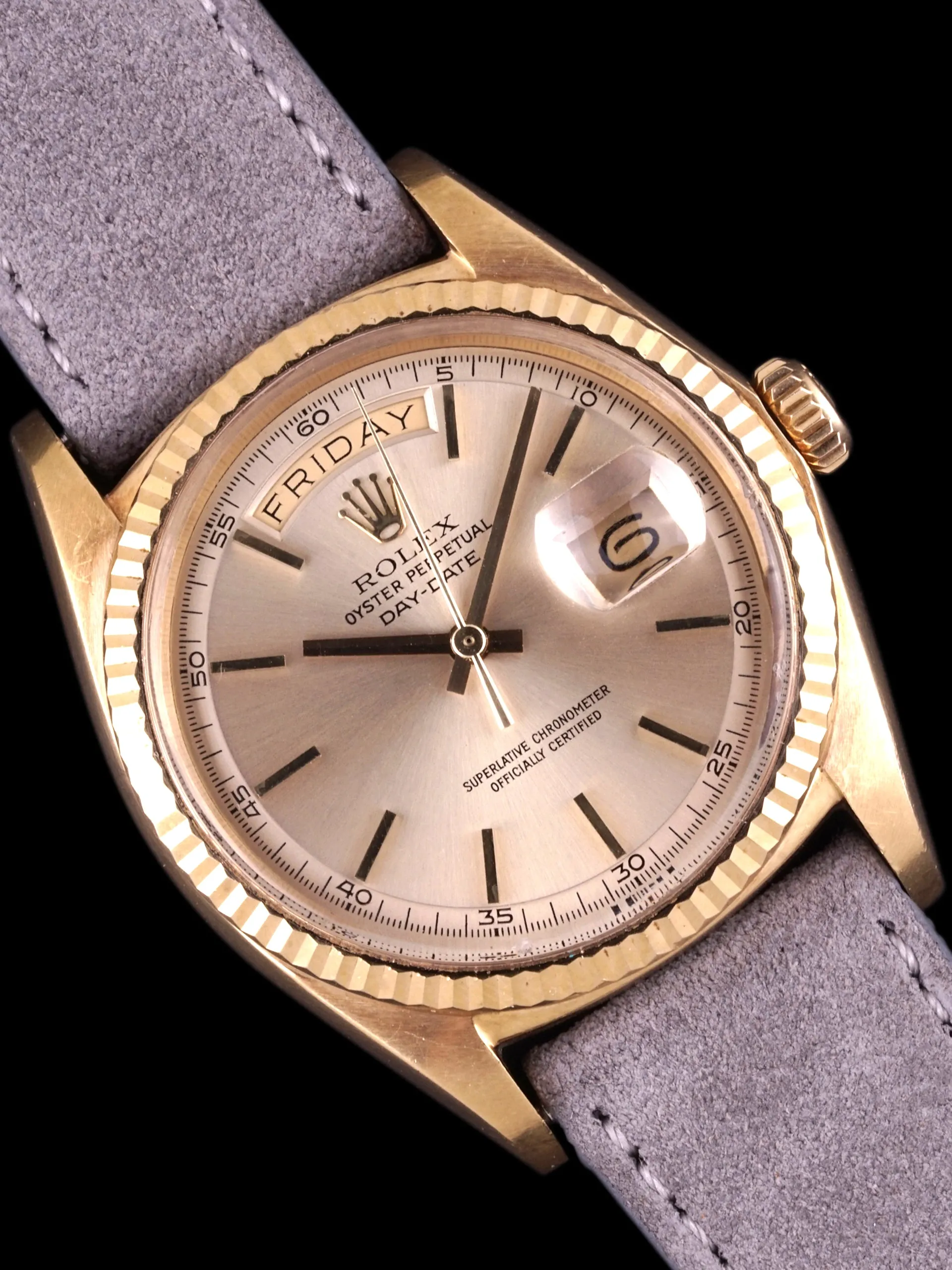 *Unpolished* 1971 Rolex Day-Date (Ref. 1803) 18K YG Non-Luminous Minute Track Dial