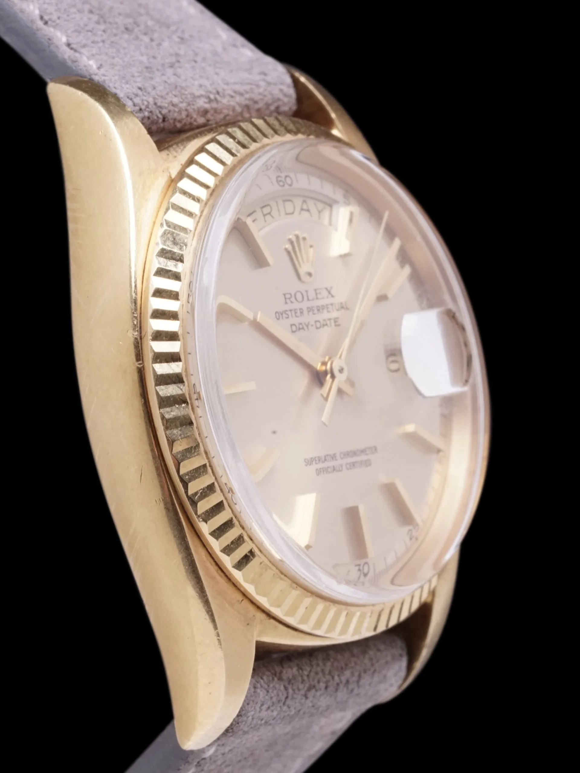 *Unpolished* 1971 Rolex Day-Date (Ref. 1803) 18K YG Non-Luminous Minute Track Dial