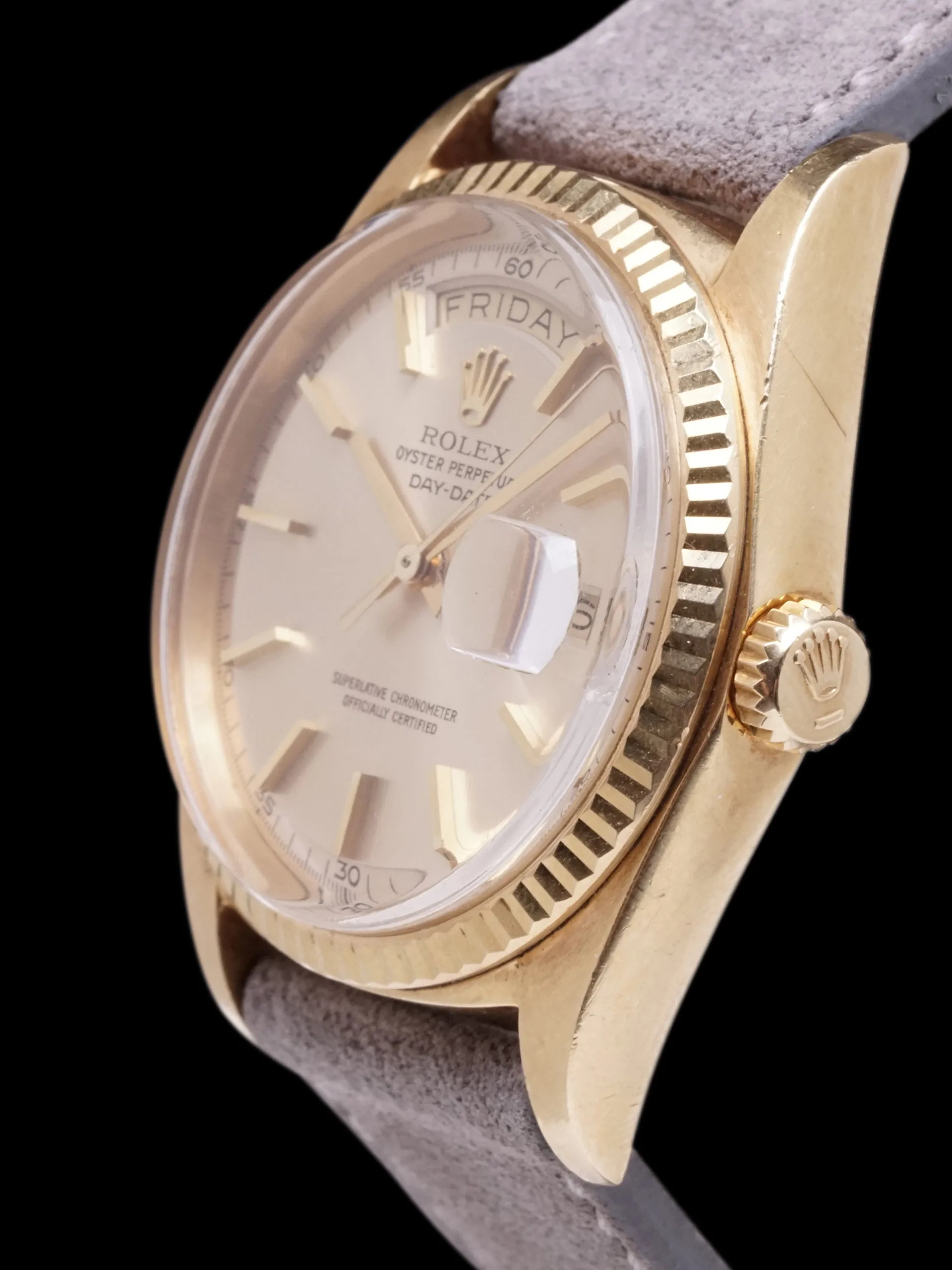 *Unpolished* 1971 Rolex Day-Date (Ref. 1803) 18K YG Non-Luminous Minute Track Dial