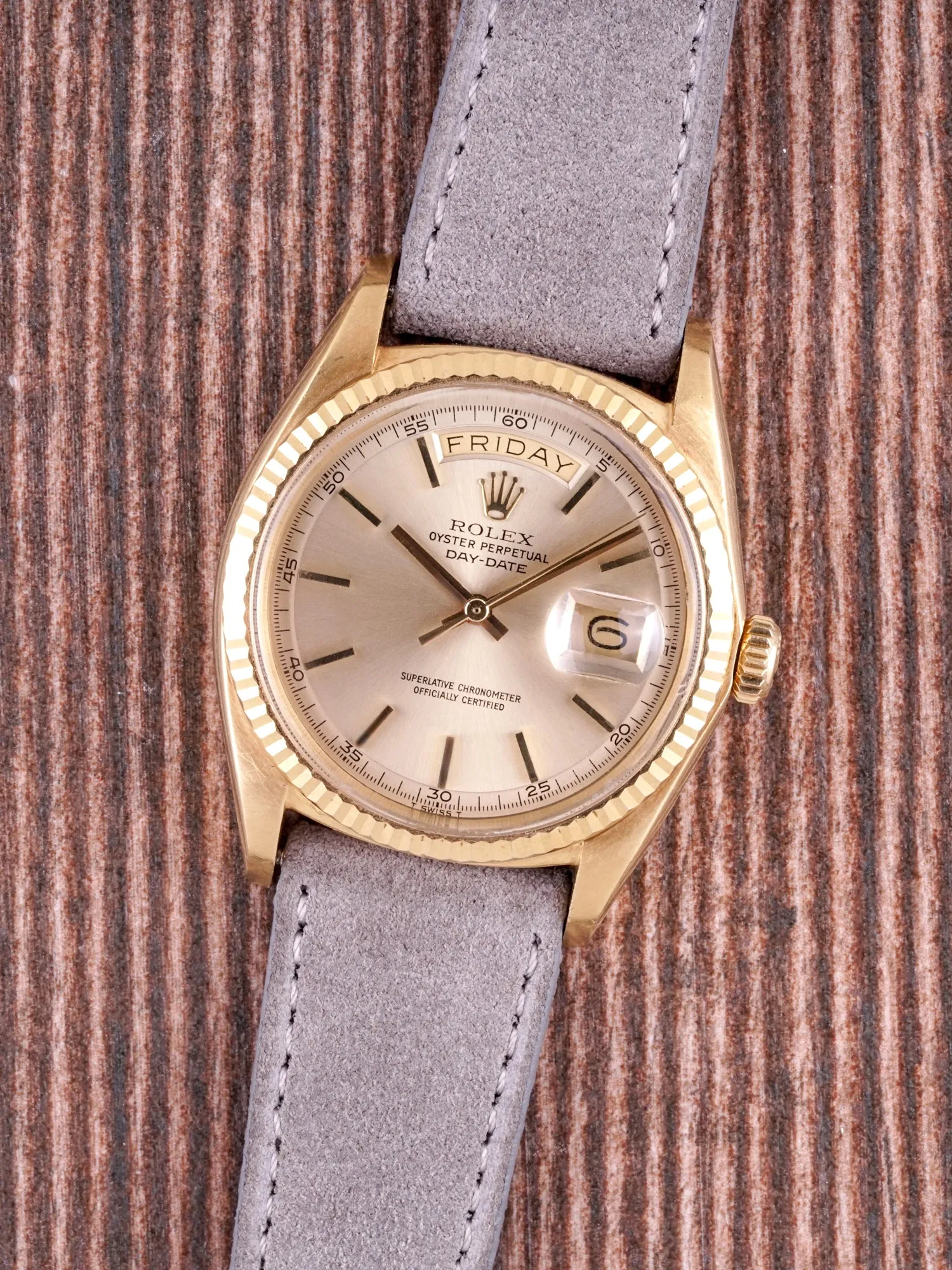 *Unpolished* 1971 Rolex Day-Date (Ref. 1803) 18K YG Non-Luminous Minute Track Dial
