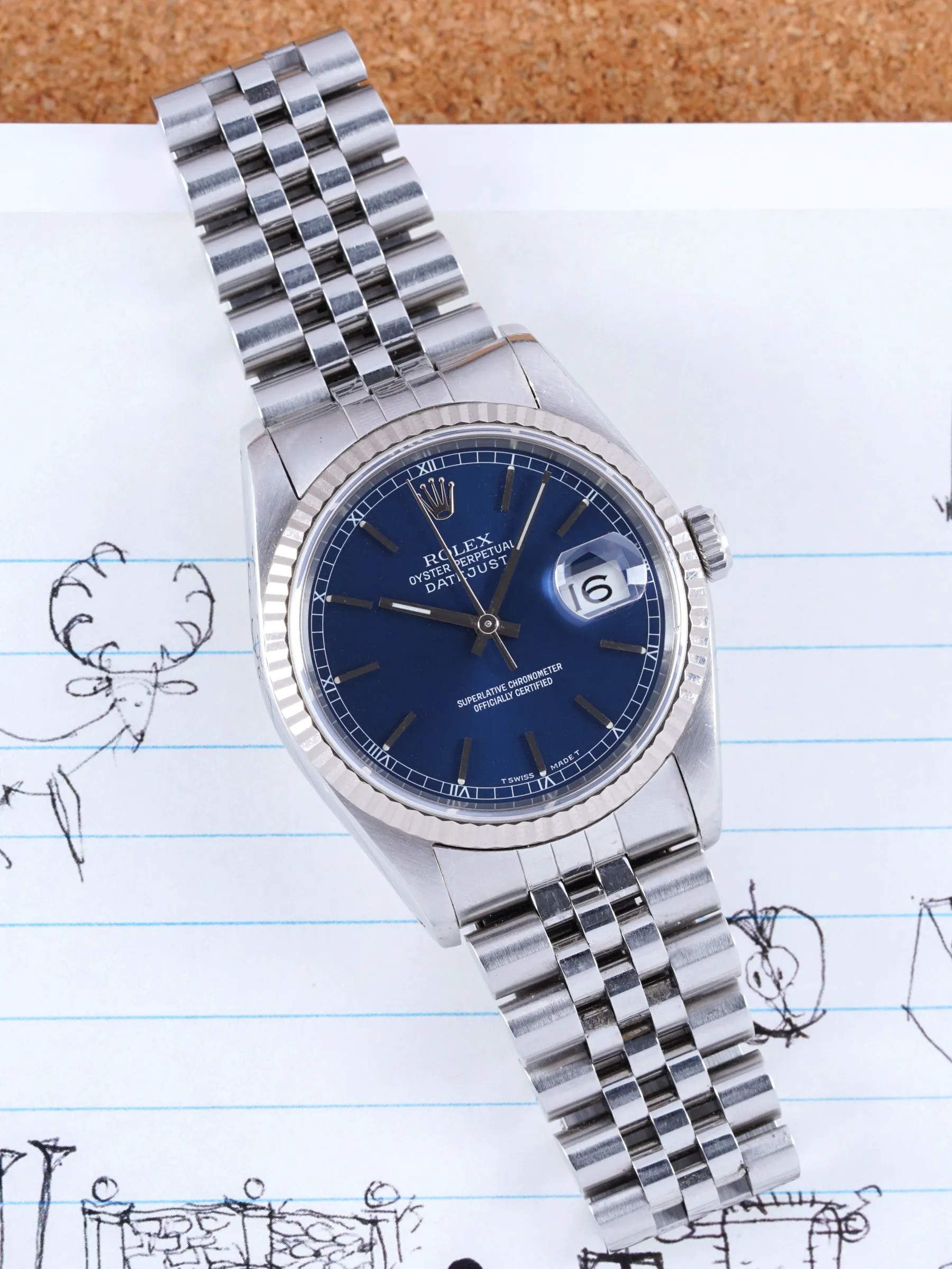 *Unpolished* 1991 Rolex Datejust (Ref. 16234) Blue Dial