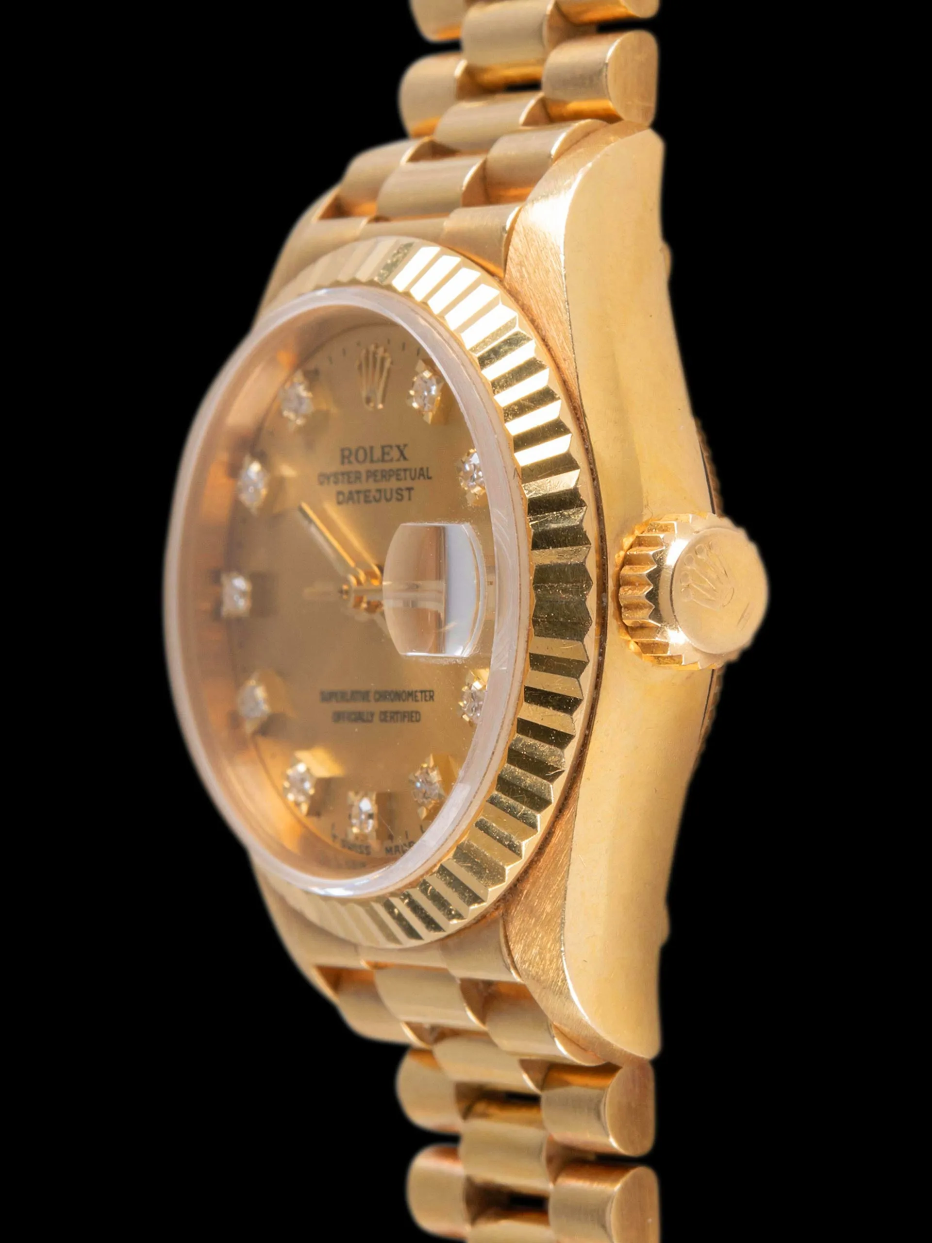 *Unpolished* 1993 Rolex Ladies Datejust 18K YG (Ref. 69178) Champagne Diamond Dial