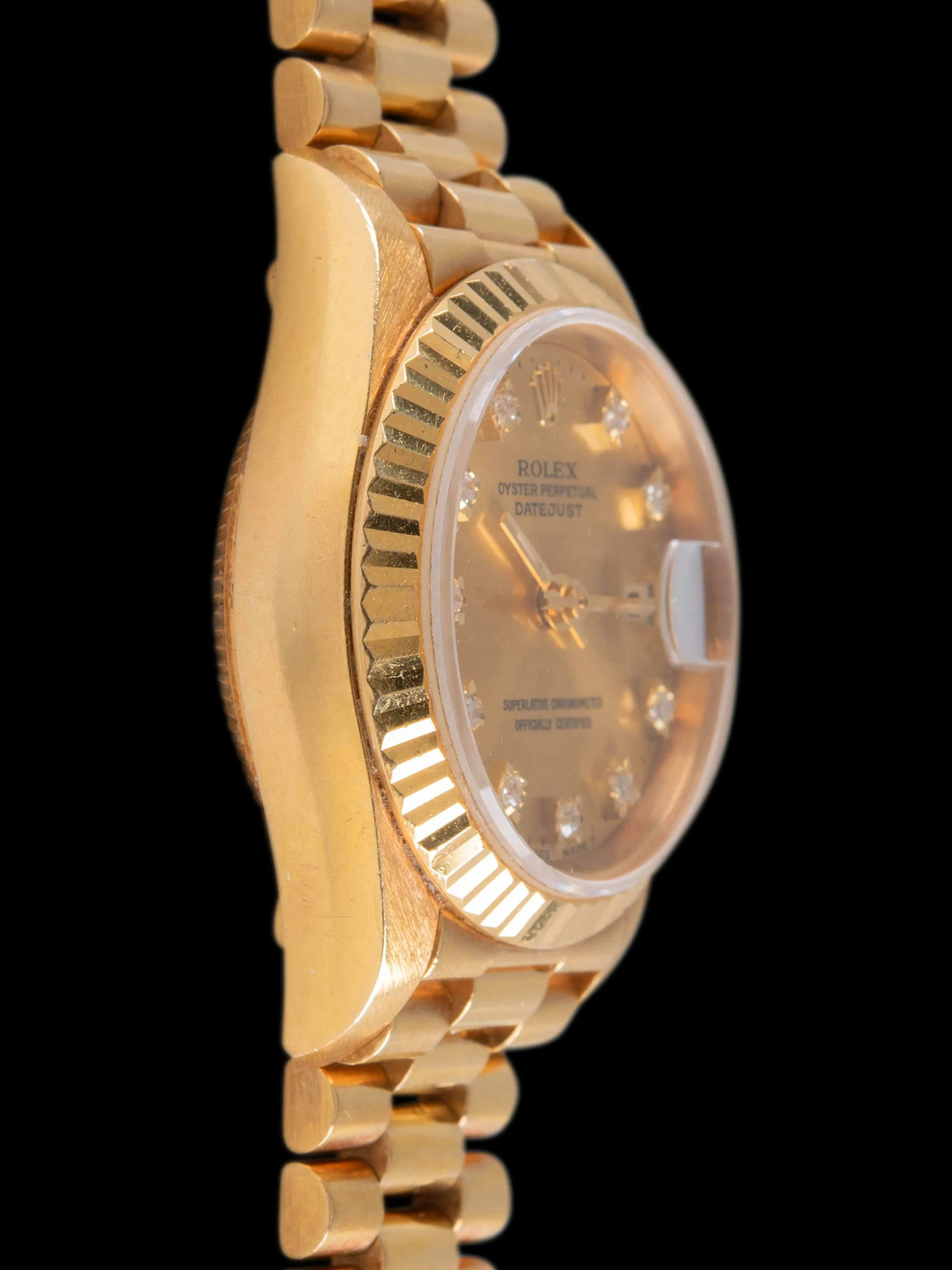 *Unpolished* 1993 Rolex Ladies Datejust 18K YG (Ref. 69178) Champagne Diamond Dial