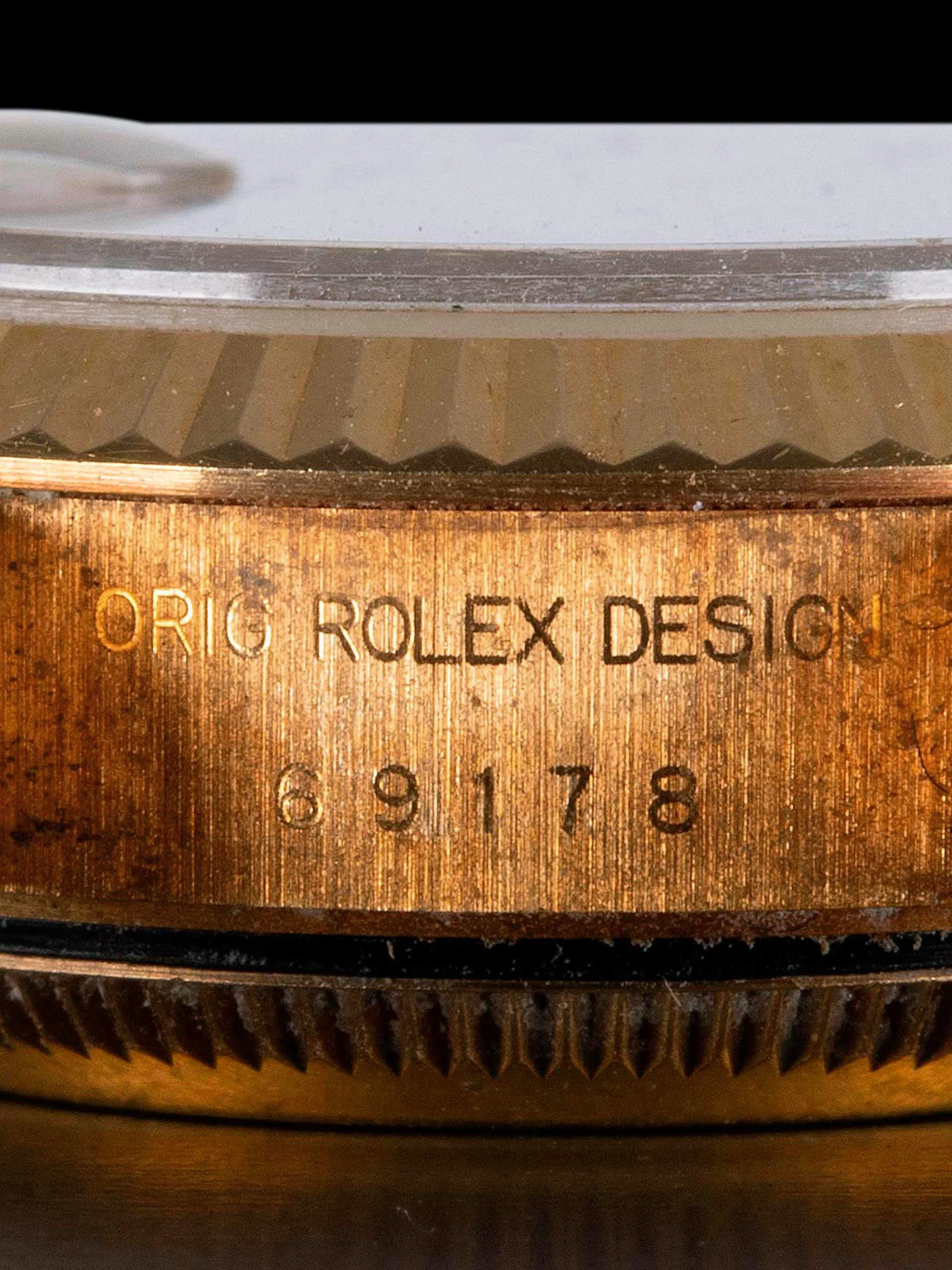 *Unpolished* 1993 Rolex Ladies Datejust 18K YG (Ref. 69178) Champagne Diamond Dial