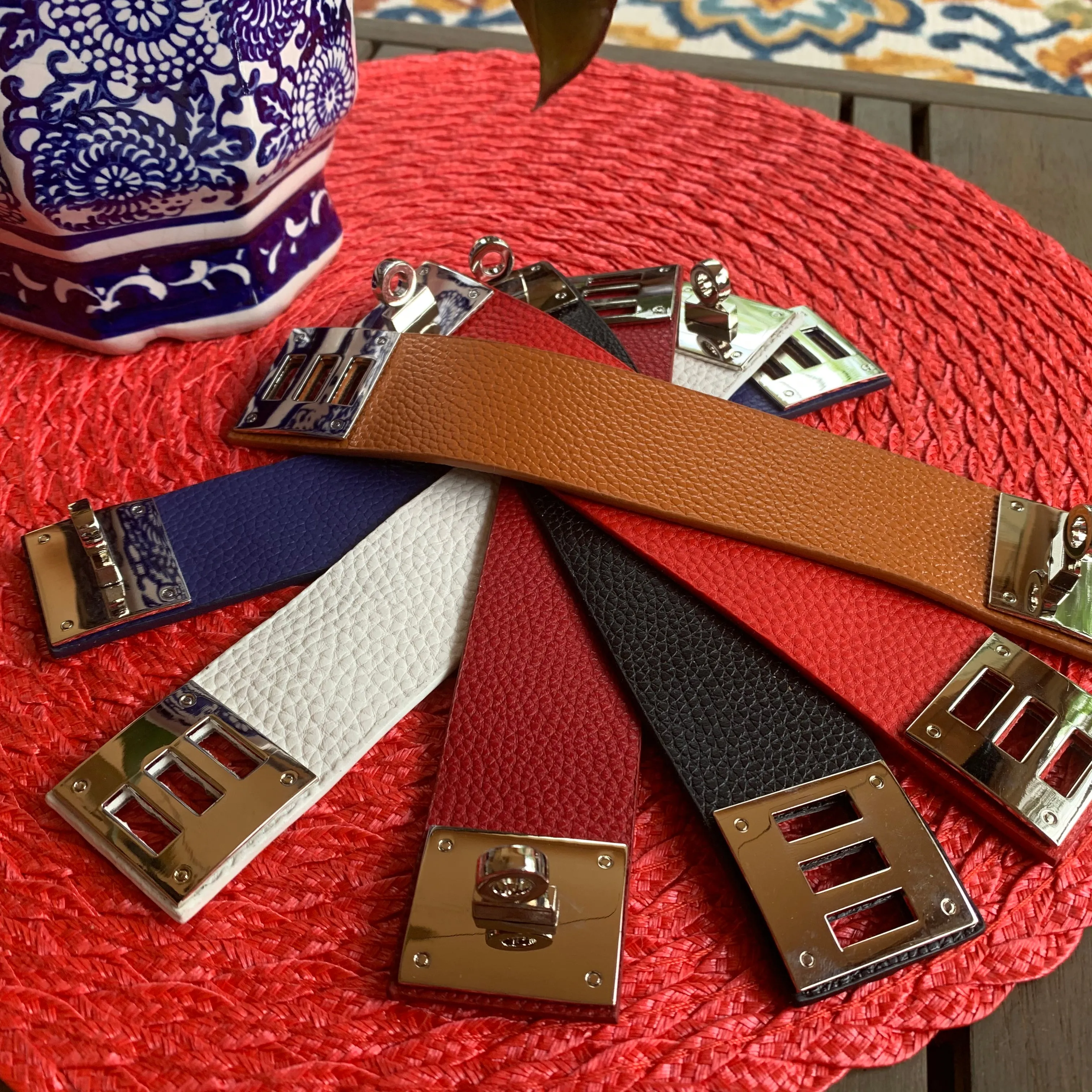 Vegan Leather Bracelet with a Silver Buckle 460-05 | Erika Williner Designs