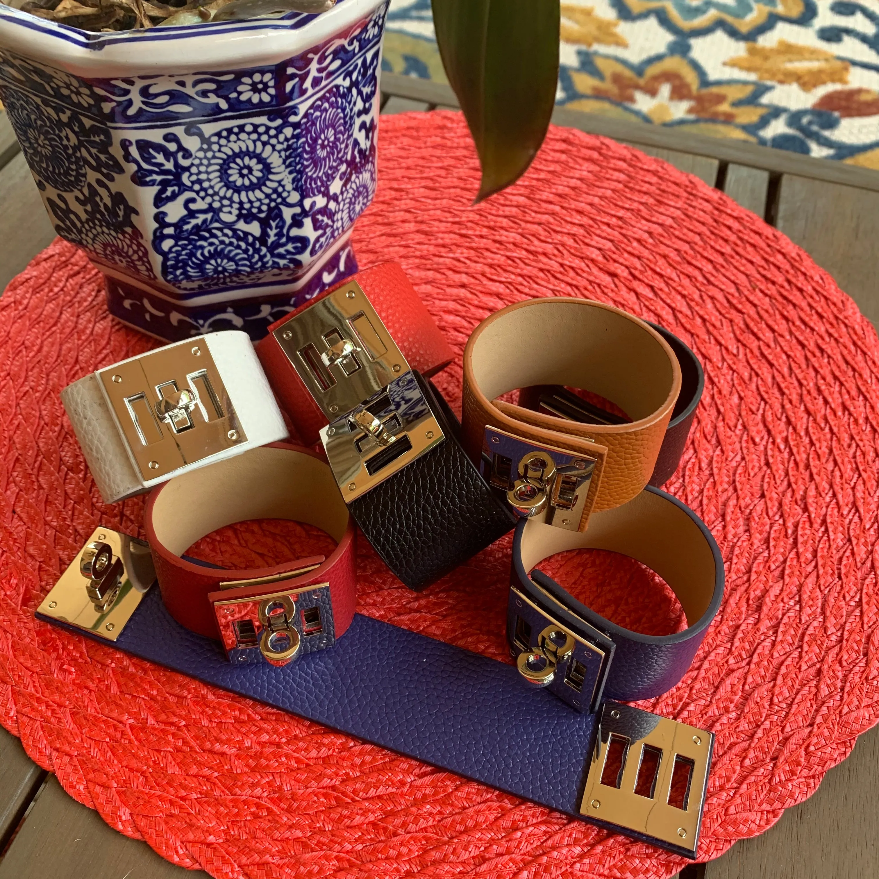 Vegan Leather Bracelet with a Silver Buckle 460-05 | Erika Williner Designs