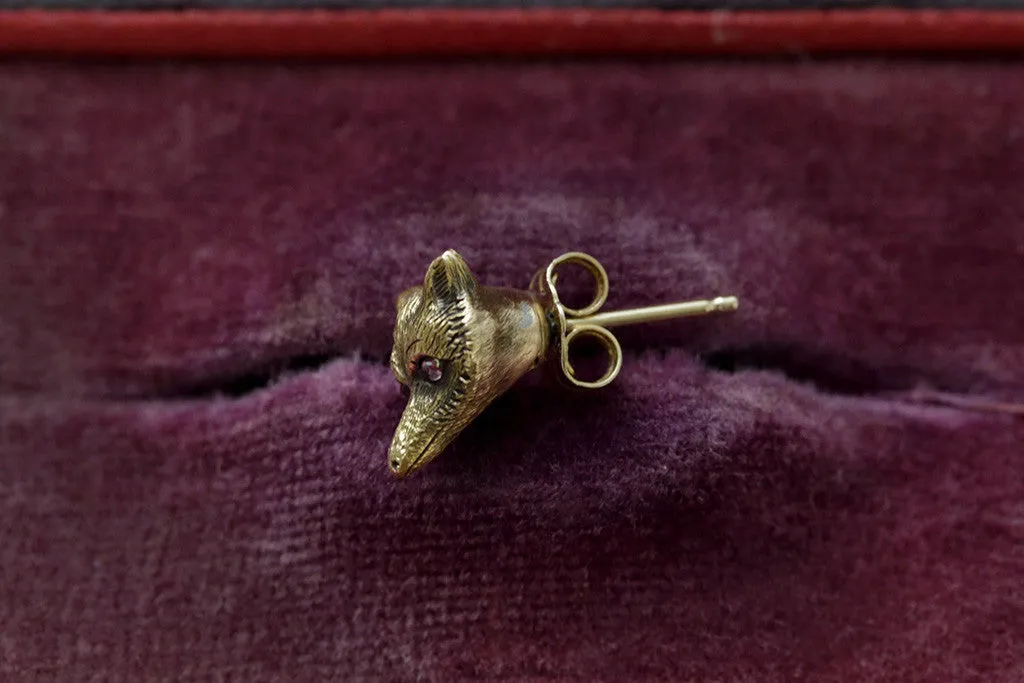 Victorian Fox Stud Earring