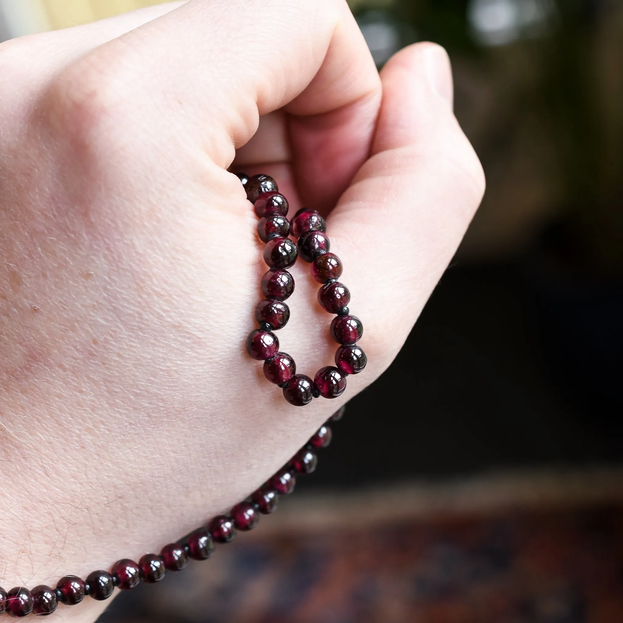 Victorian Garnet Bead Necklace