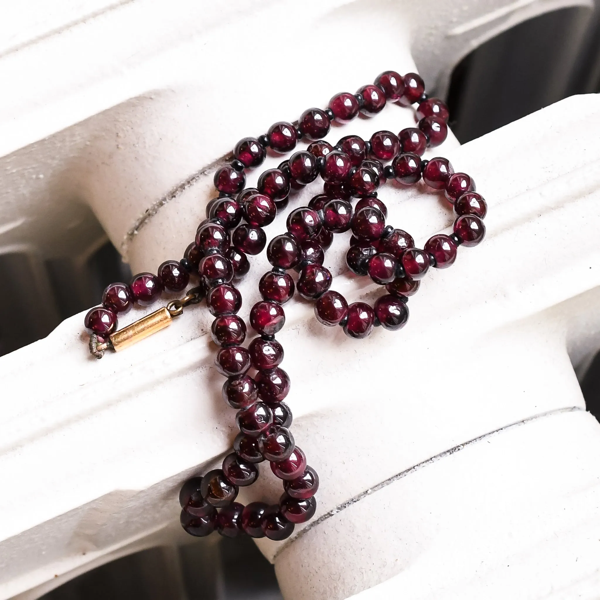 Victorian Garnet Bead Necklace