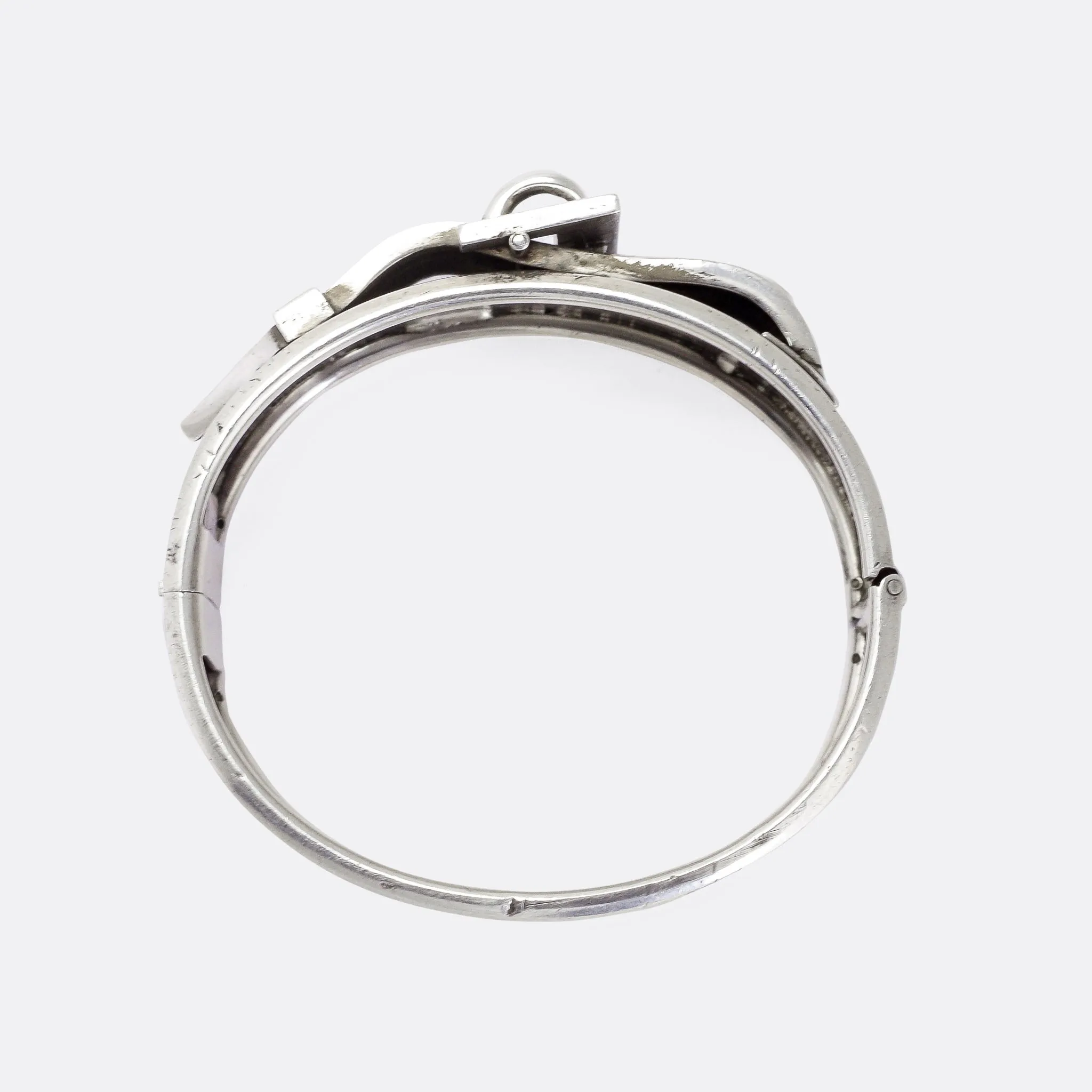 Victorian "Buckle & Strap" Silver Cuff Bangle