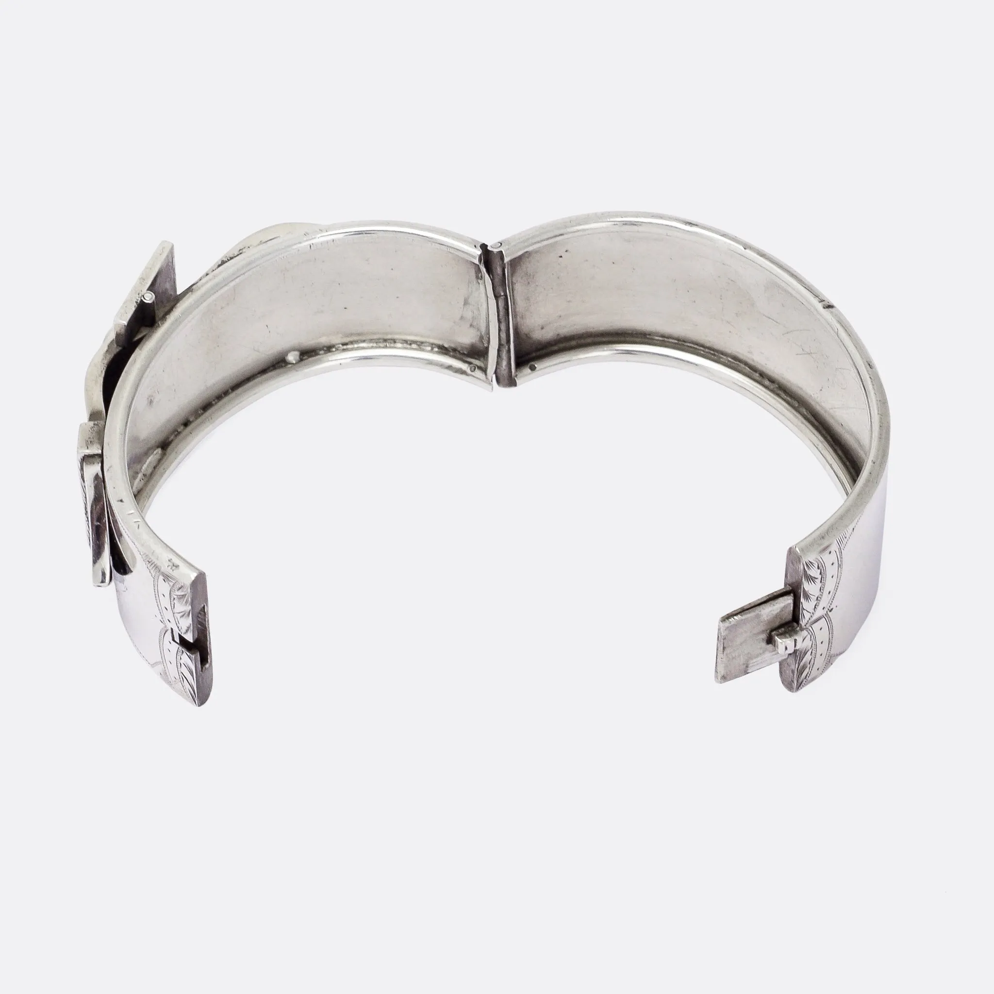 Victorian "Buckle & Strap" Silver Cuff Bangle