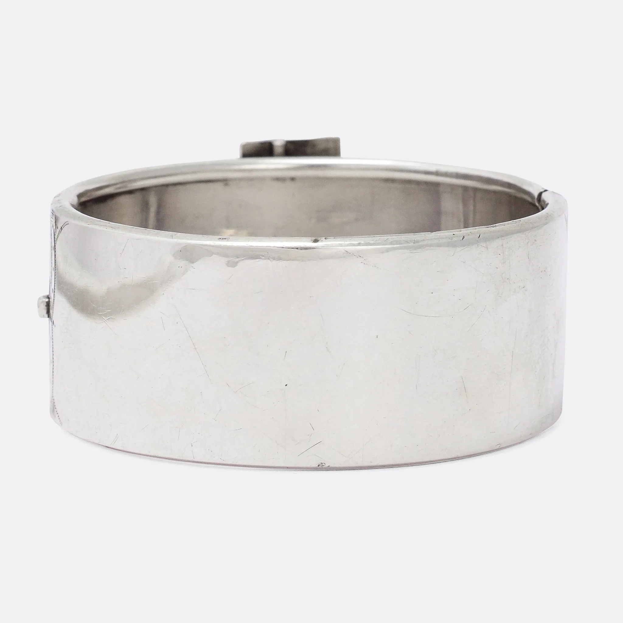 Victorian "Buckle & Strap" Silver Cuff Bangle