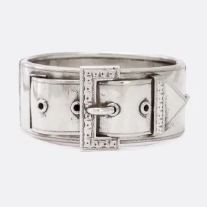 Victorian "Buckle & Strap" Silver Cuff Bangle