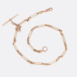 Victorian Rose Gold Trombone Link Chain