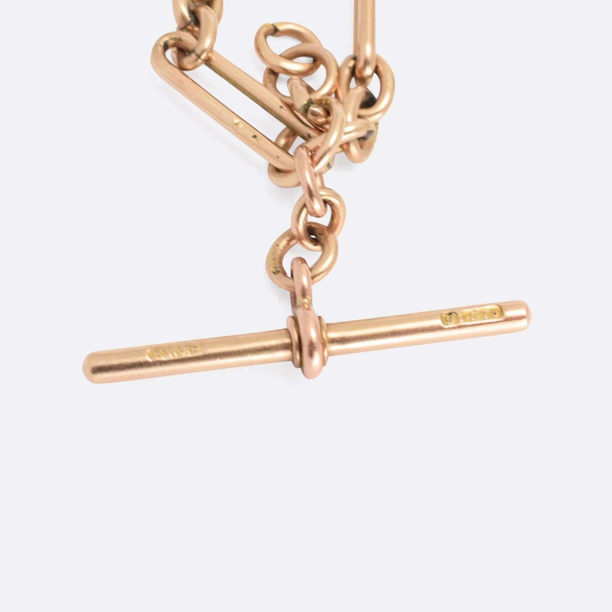 Victorian Rose Gold Trombone Link Chain