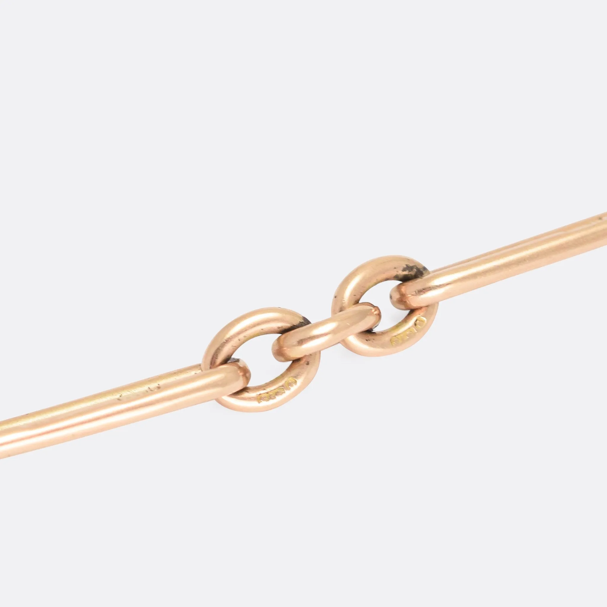 Victorian Rose Gold Trombone Link Chain