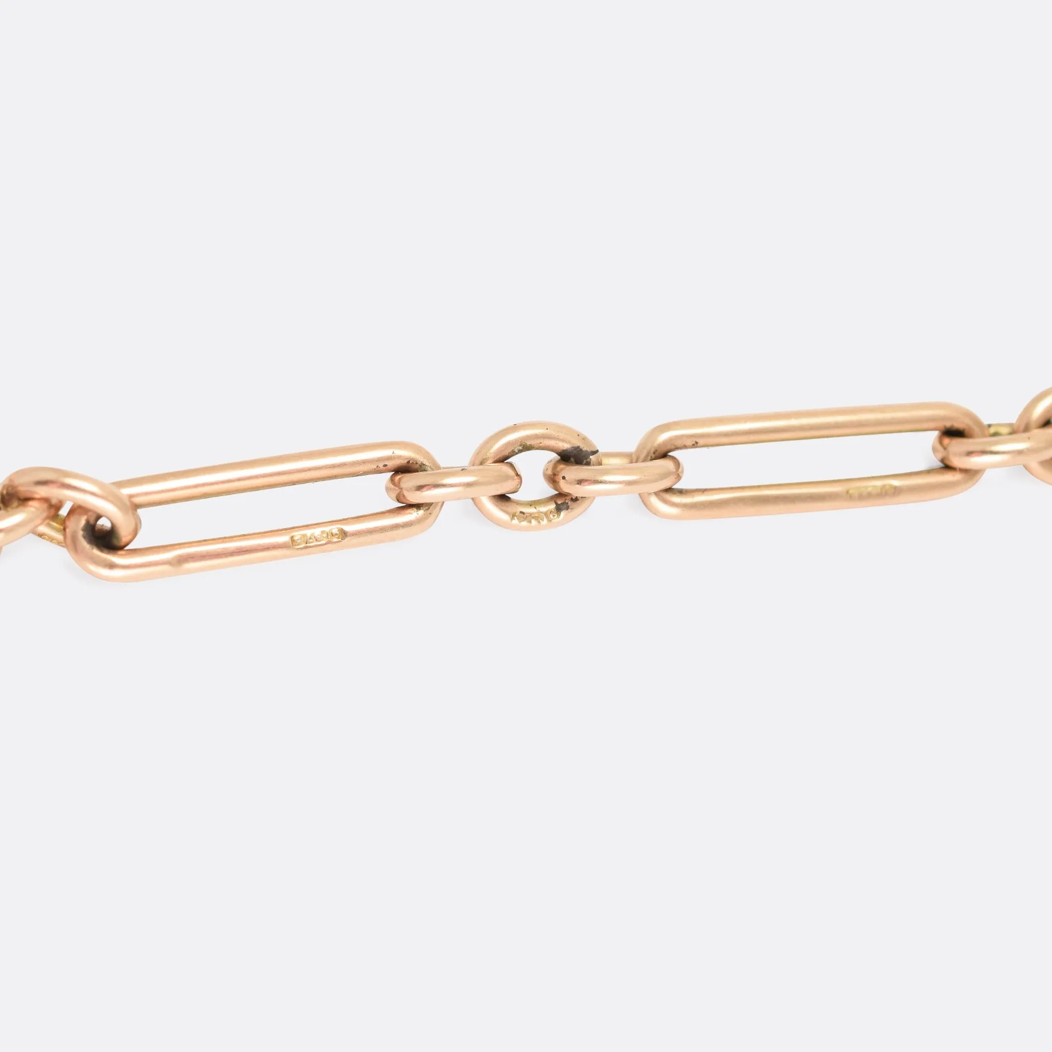 Victorian Rose Gold Trombone Link Chain