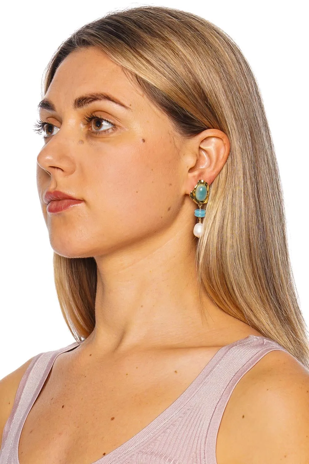 Vida Gold Pearl Drop Earrings