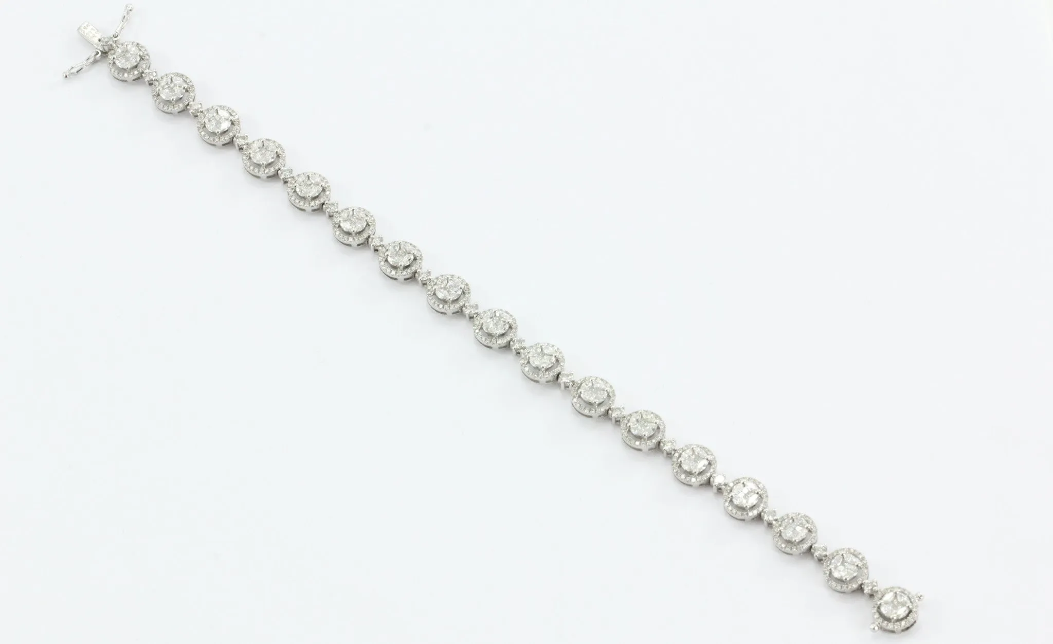 Vintage Di Modolo 18K White Gold 4.5 CTW Overlapping Diamond Tennis Bracelet