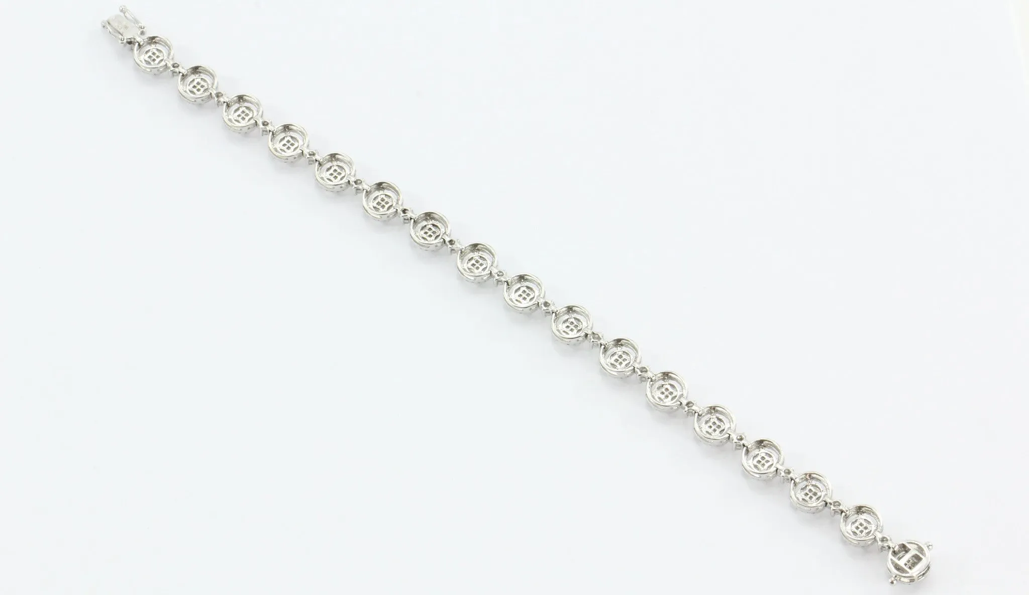 Vintage Di Modolo 18K White Gold 4.5 CTW Overlapping Diamond Tennis Bracelet