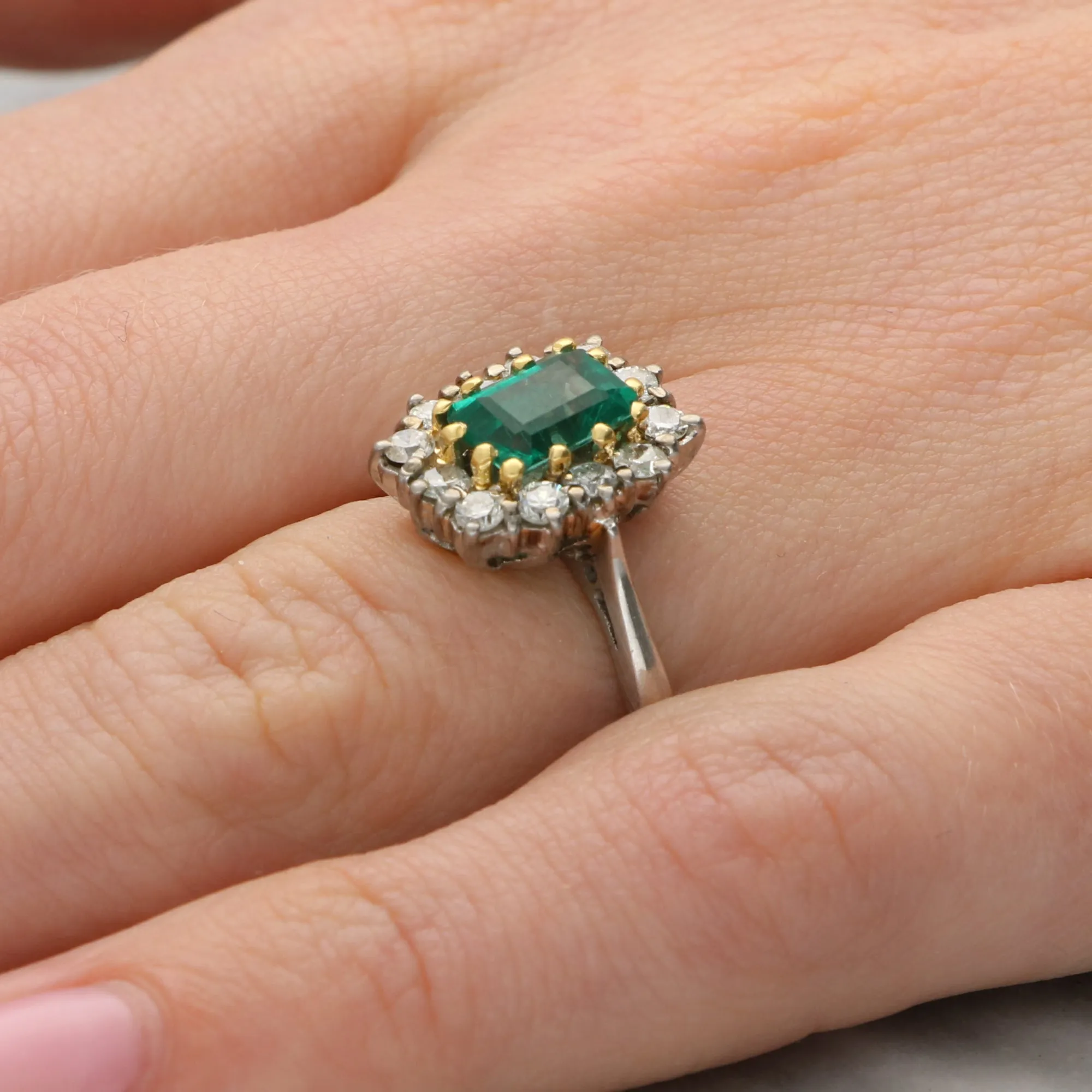 Vintage Emerald and Diamond Ring