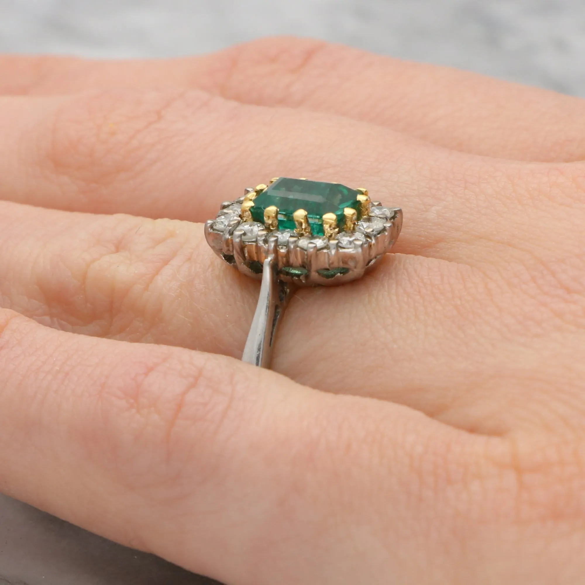 Vintage Emerald and Diamond Ring