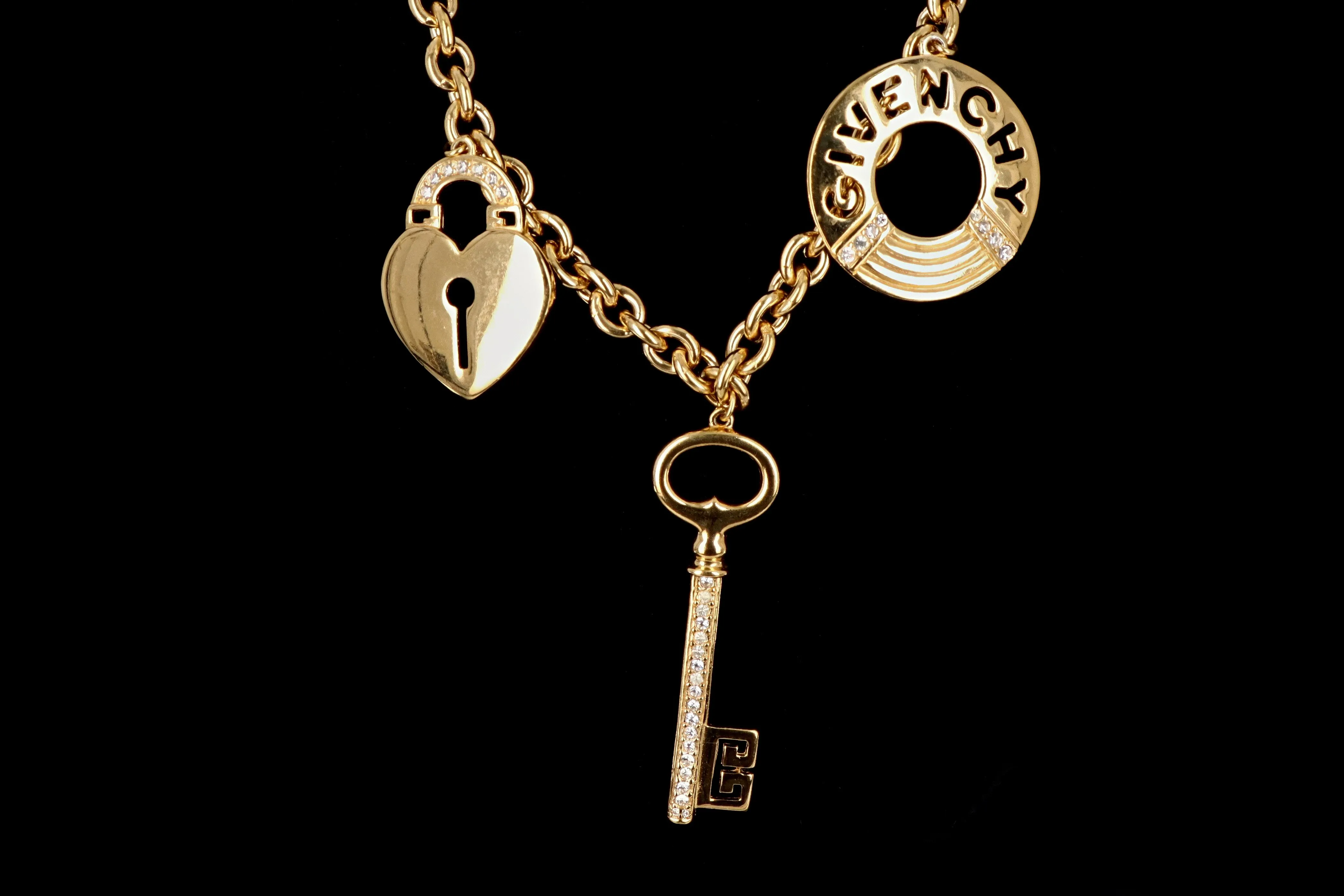 Vintage Givenchy Rare Gold Plated Long Chunky Necklace