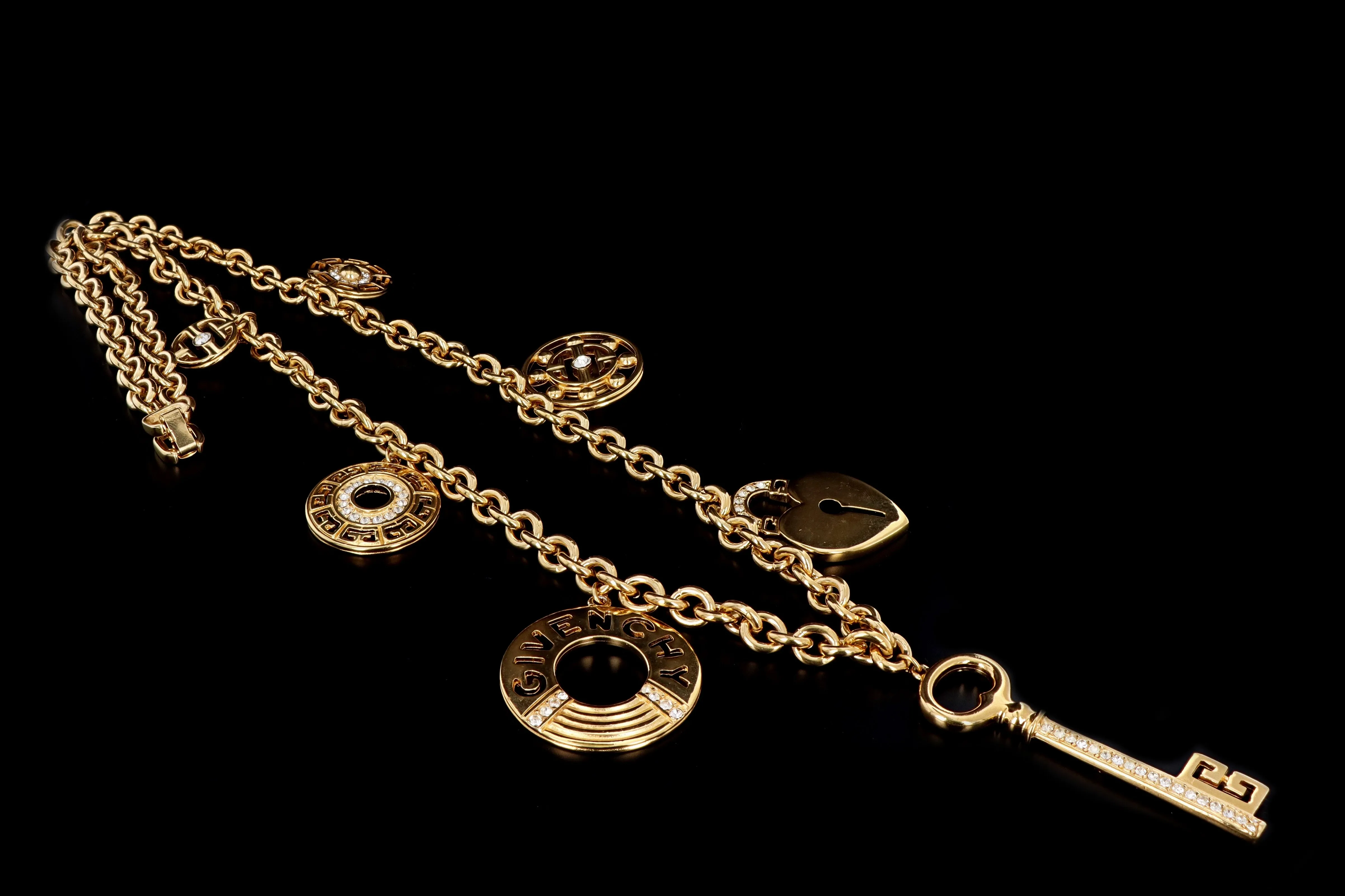 Vintage Givenchy Rare Gold Plated Long Chunky Necklace