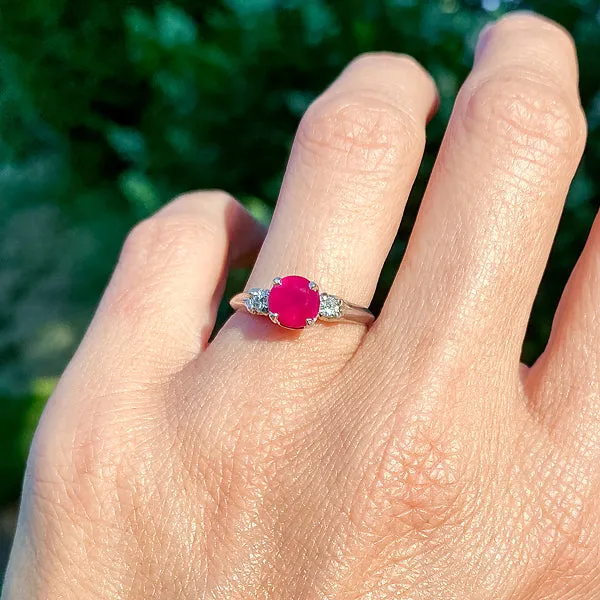 Vintage Ruby & Diamond Ring, 1.15ct