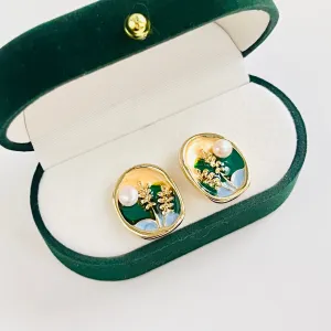 Wheat Pearl Stud Earrings