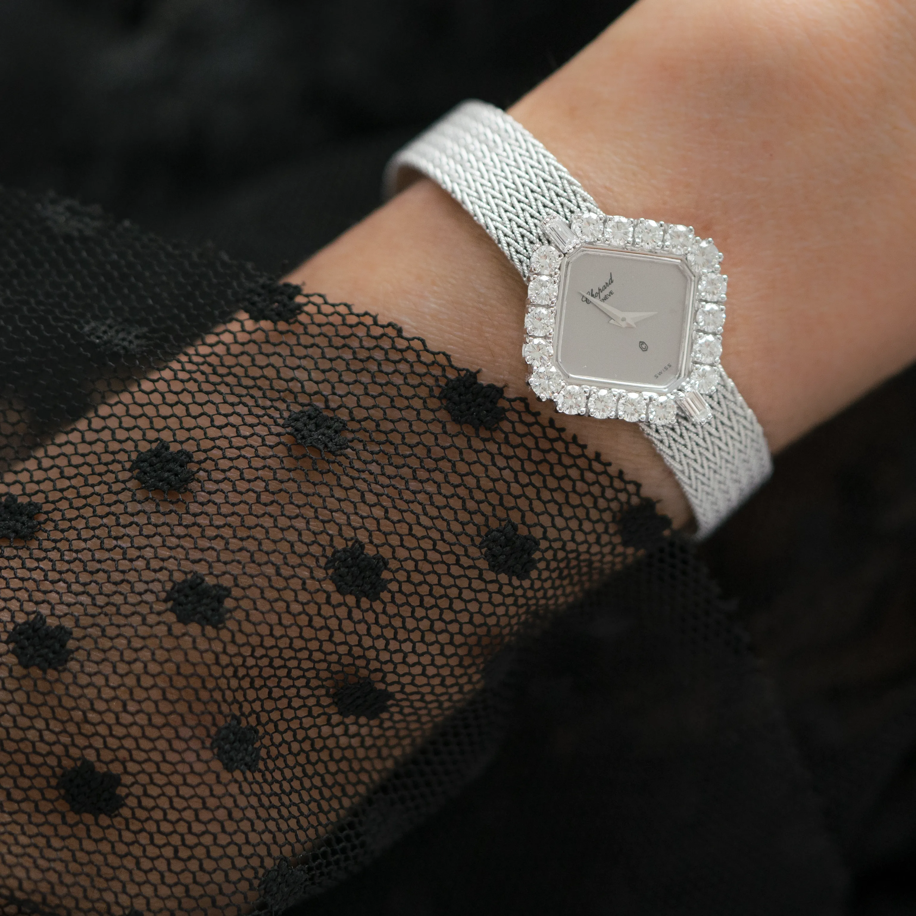WHITE GOLD CHOPARD DIAMOND WATCH 5161
