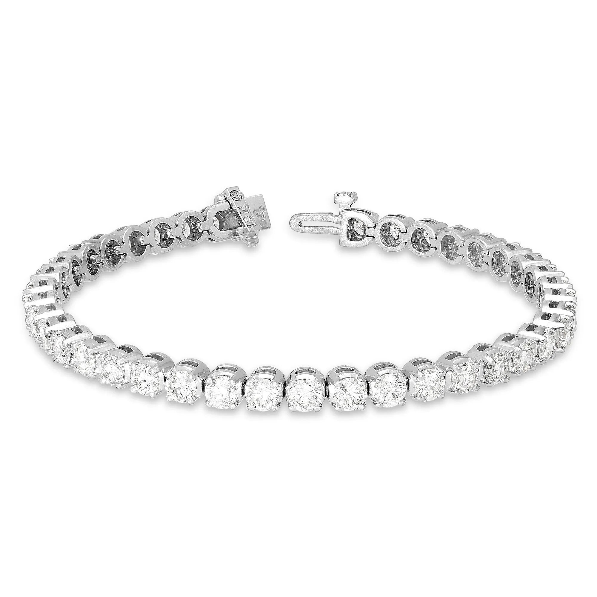 White Gold Round Diamond Tennis Bracelet - 8.4 Carat