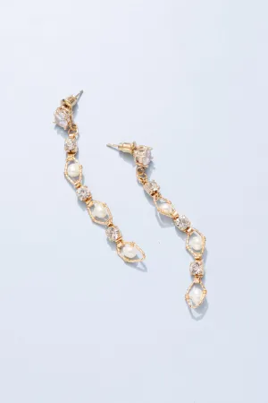 White Pearl Drop Earrings