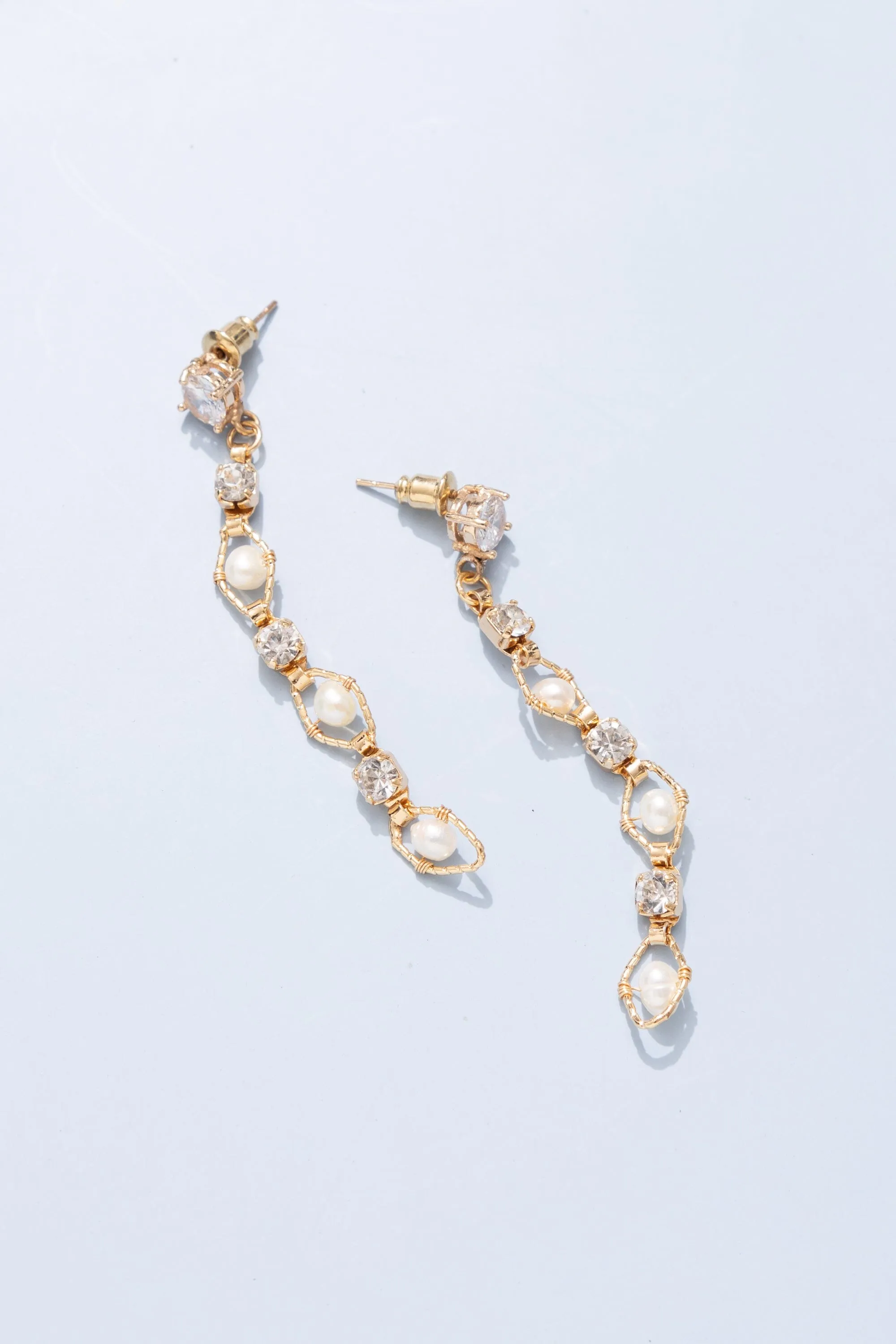 White Pearl Drop Earrings