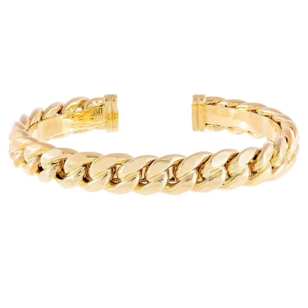 Wide Cuban Chain Bangle 14K