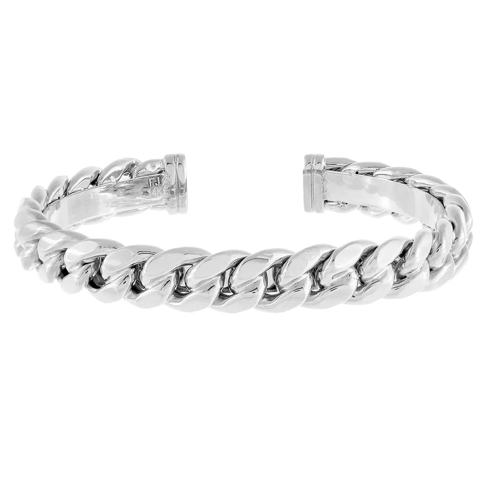 Wide Cuban Chain Bangle 14K