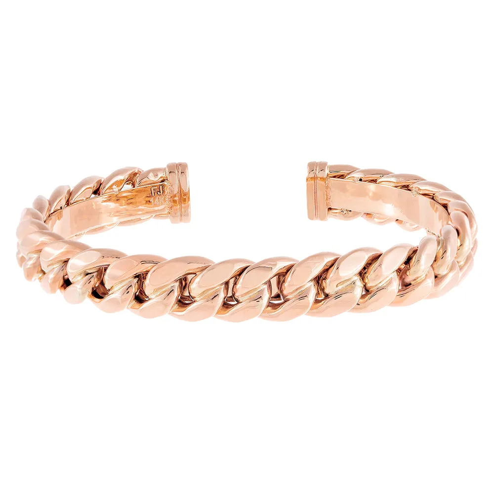 Wide Cuban Chain Bangle 14K