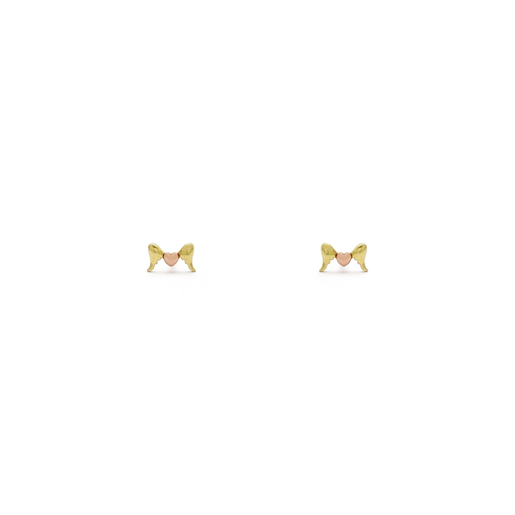 Winged Heart Stud Earrings (14K)