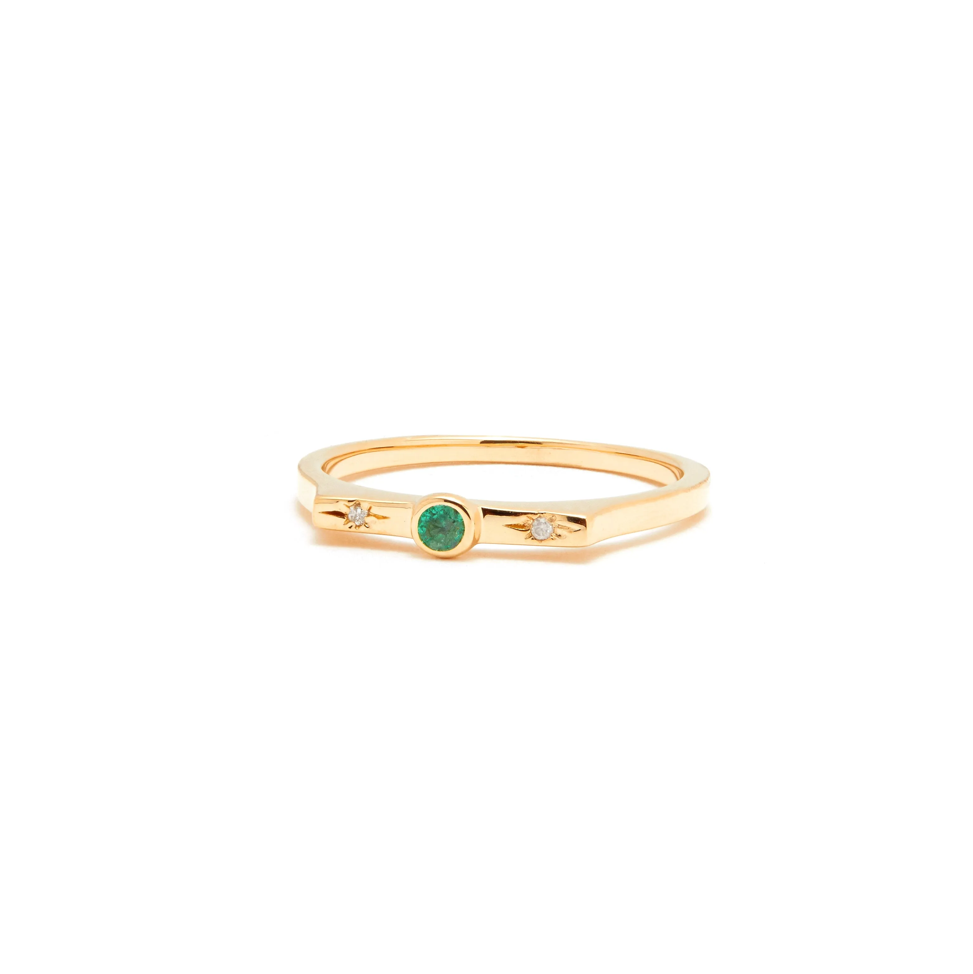 Wish Stack Ring In Emerald