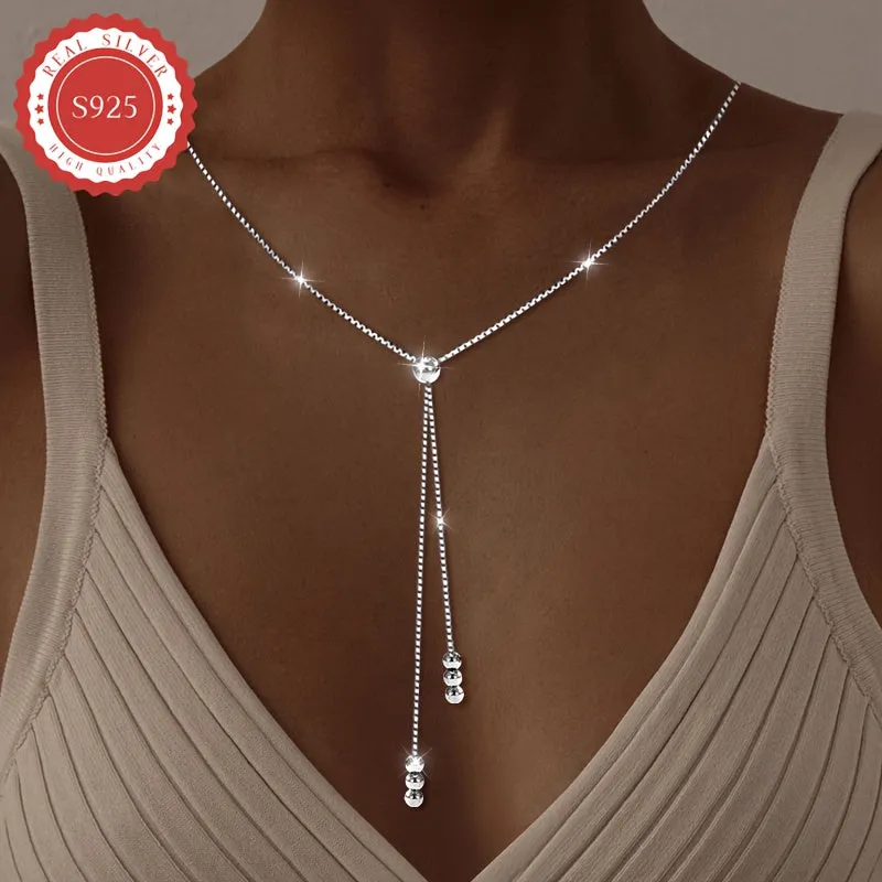 Women's Y Necklace with Tassel Bead Pendant