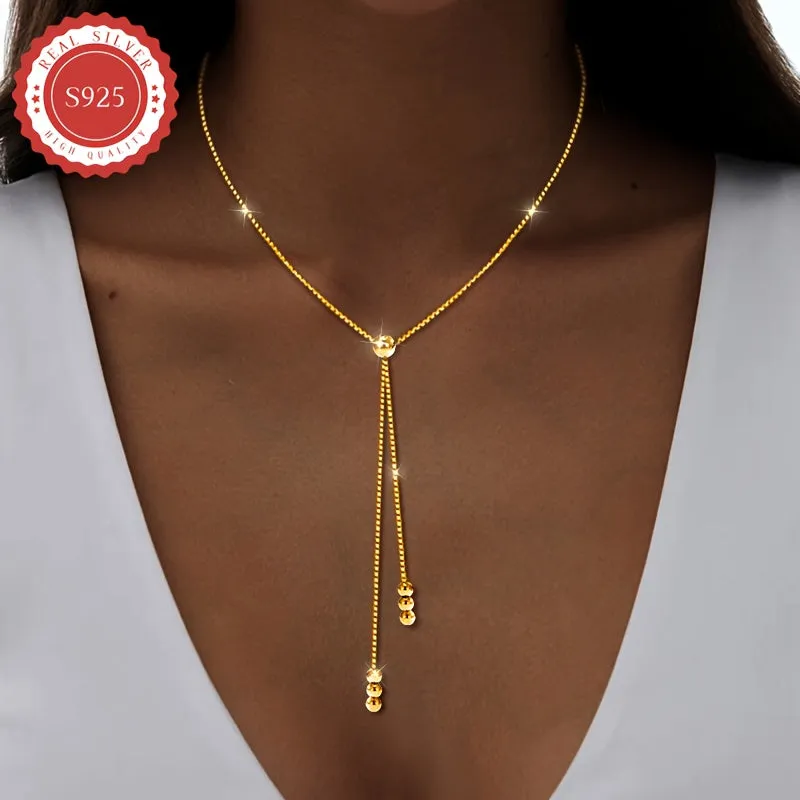 Women's Y Necklace with Tassel Bead Pendant