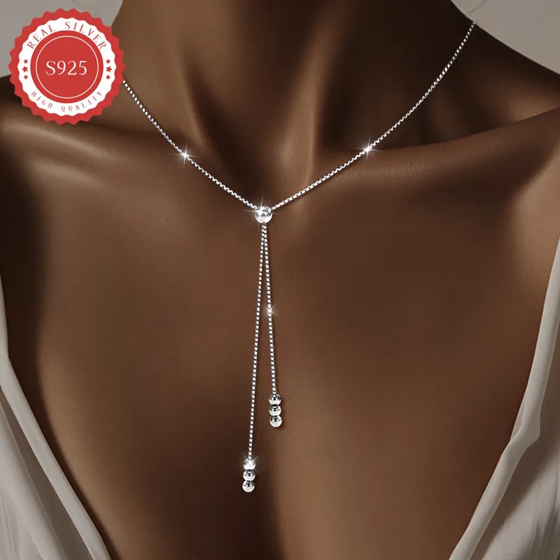 Women's Y Necklace with Tassel Bead Pendant