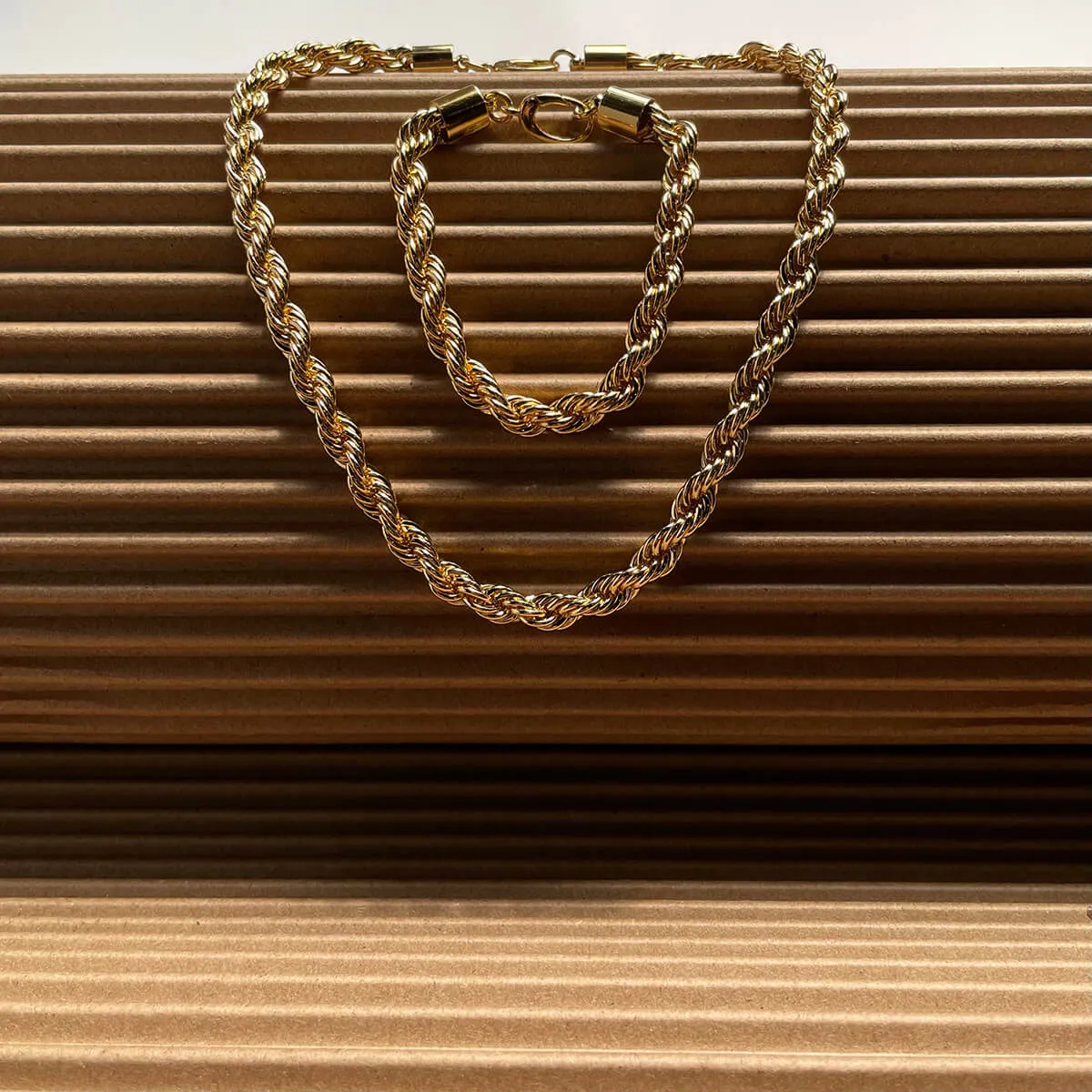 XL Rope Chain Necklace in Gold
