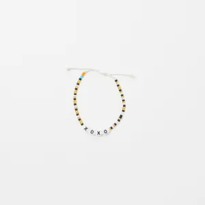 XOXO Letter Bead Single Strand Bracelet - Metallic Multi